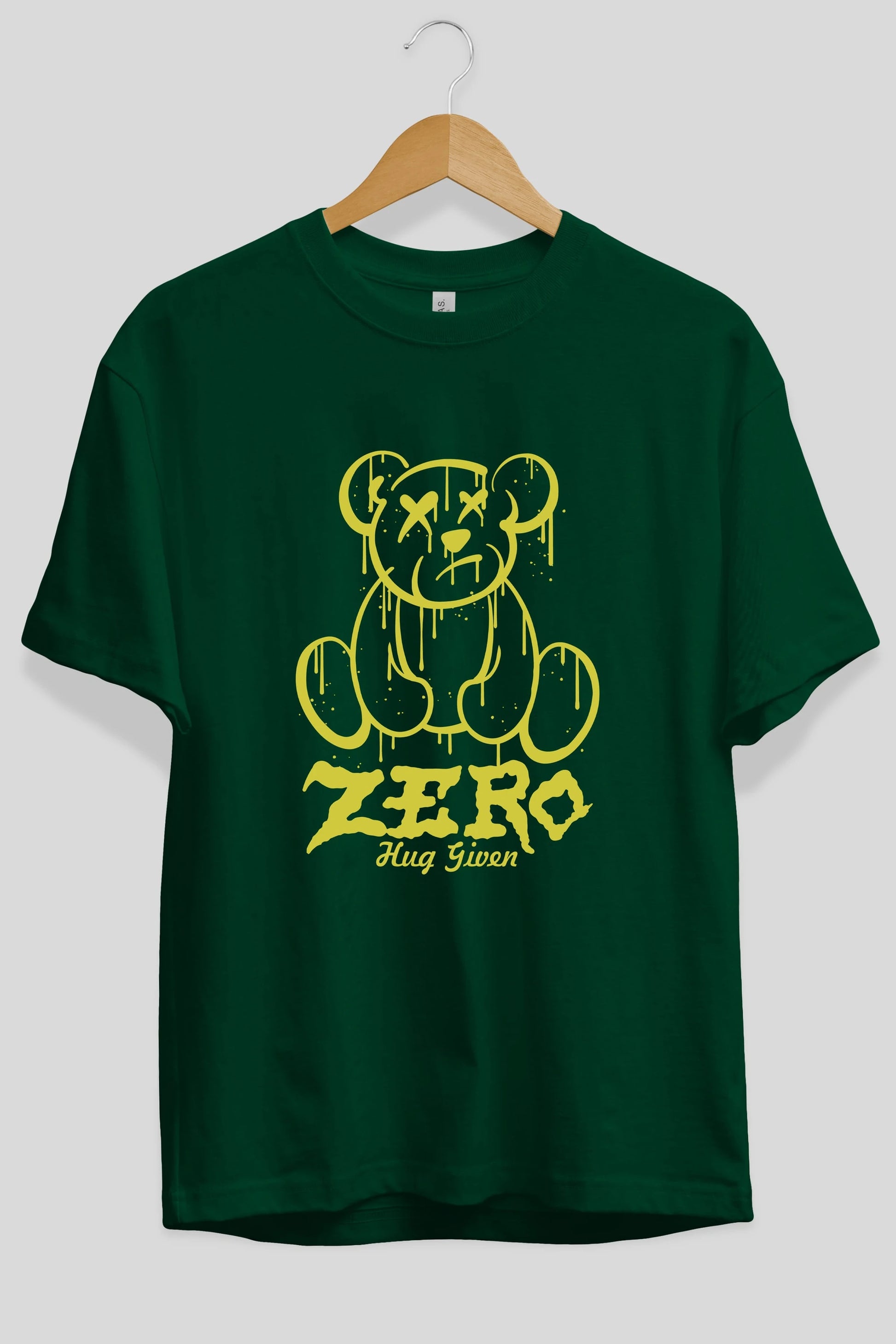 Zero Hug Given Bear Ön Baskılı Oversize t-shirt Erkek Kadın Unisex