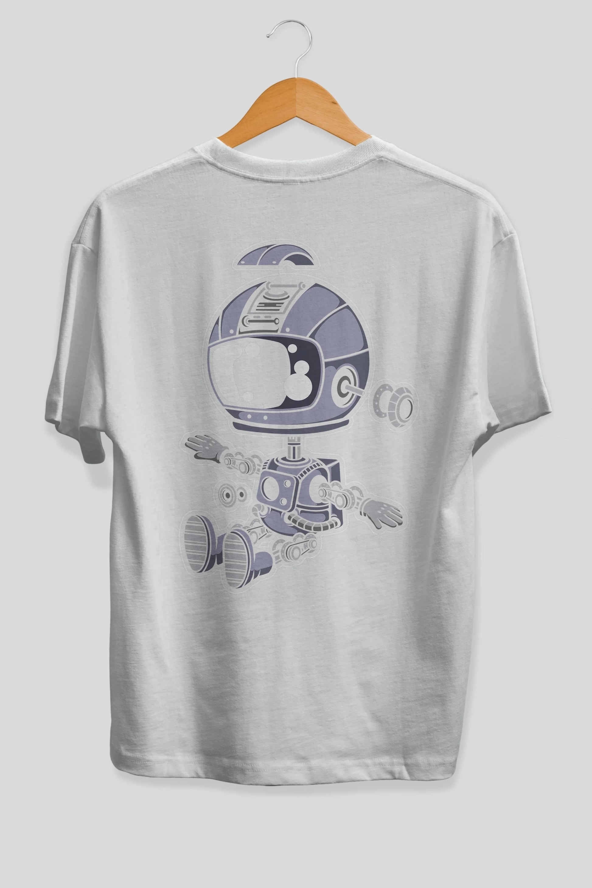 Astronaut Robot Arka Baskılı Oversize t-shirt Erkek Kadın Unisex