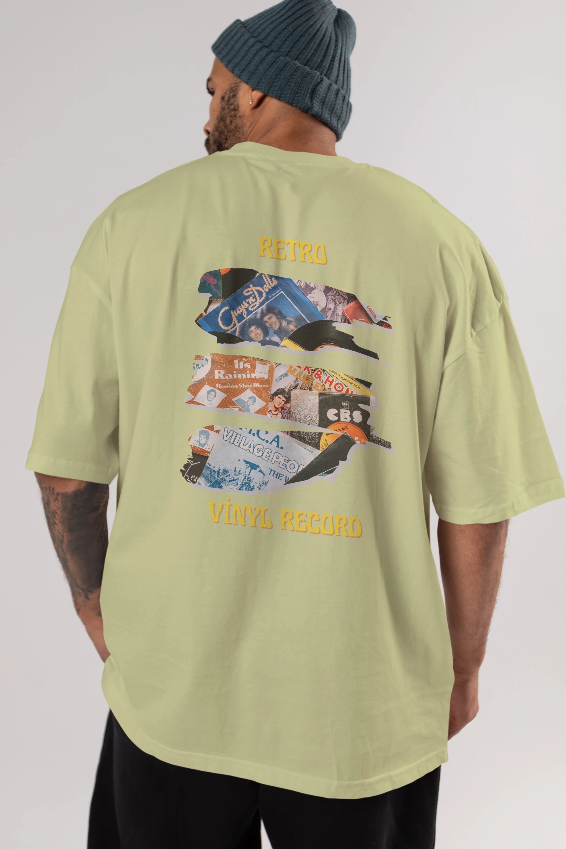 Retro Design Arka Baskılı Oversize t-shirt Erkek Kadın Unisex