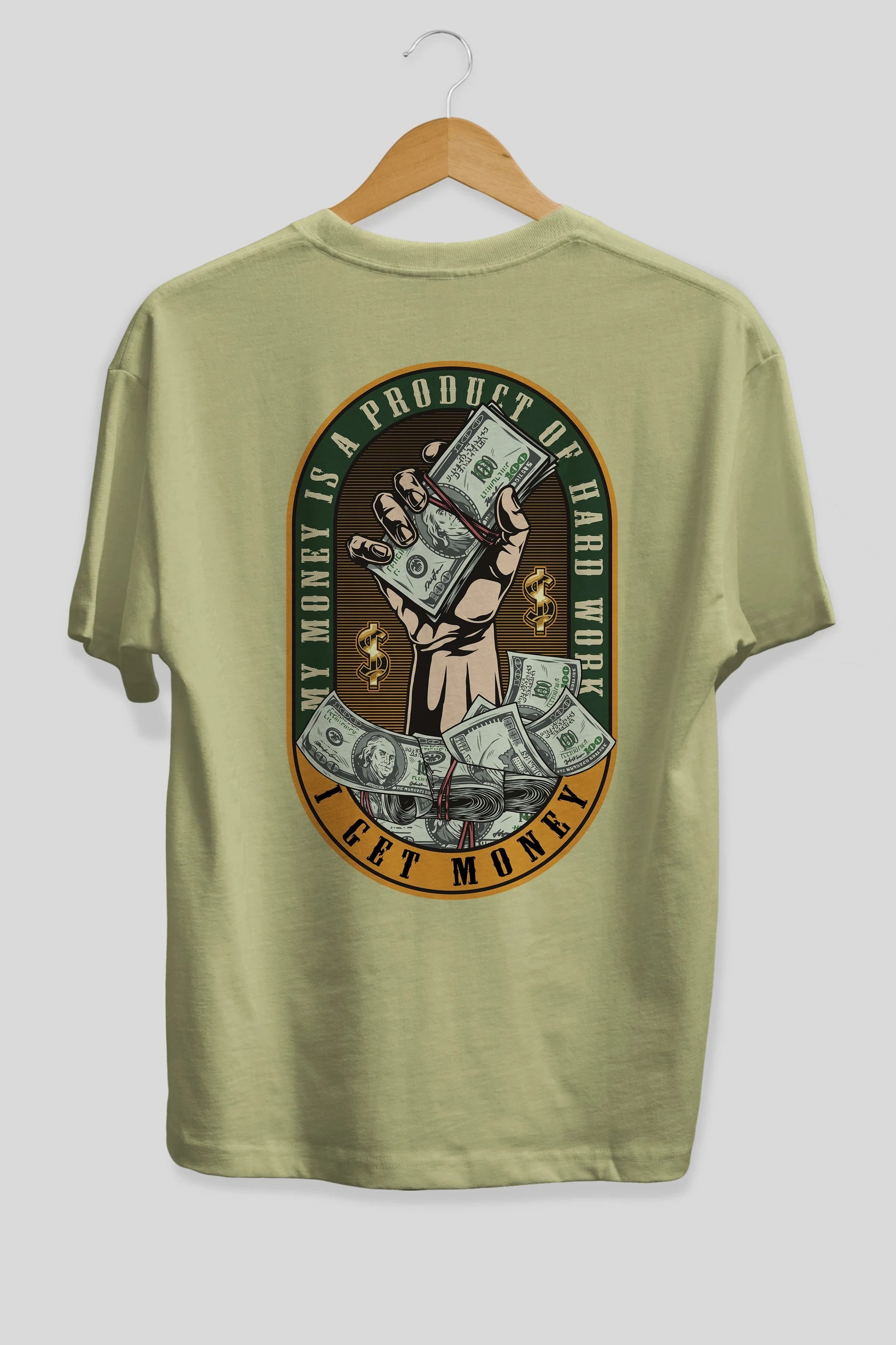 I Get Money Arka Baskılı Oversize t-shirt Erkek Kadın Unisex