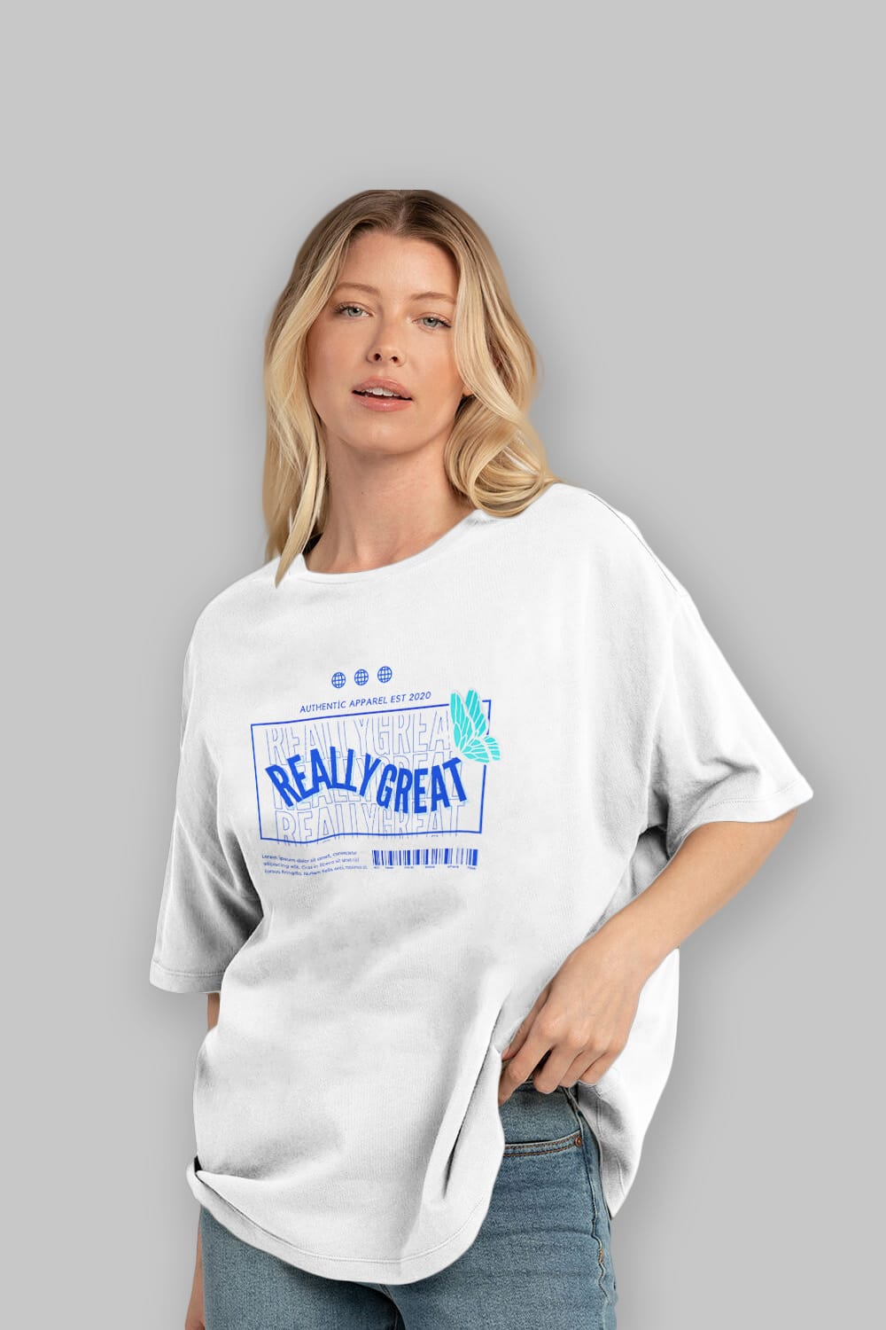 Really Great Yazılı Ön Baskılı Oversize t-shirt Erkek Kadın Unisex