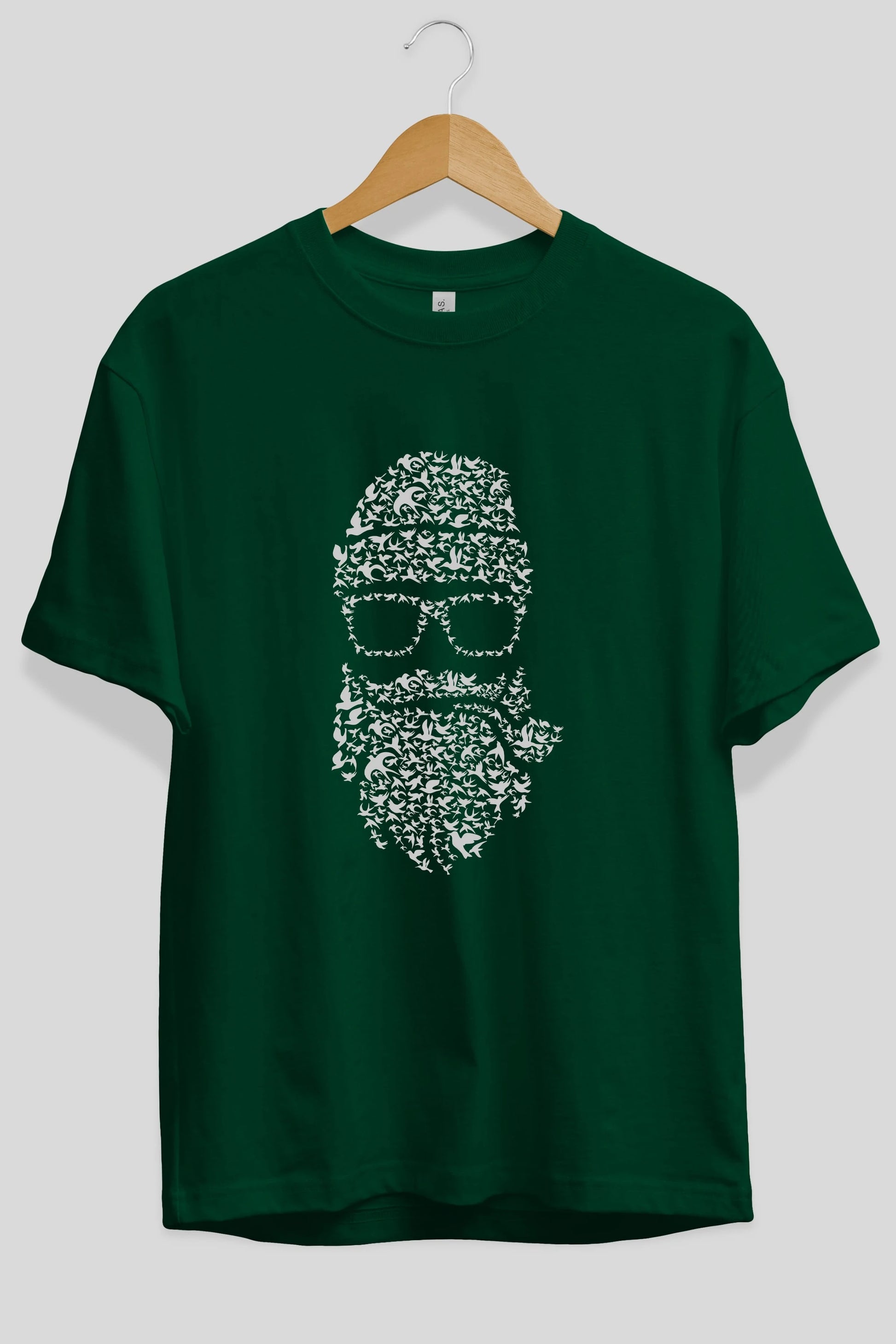 Birds Beard Ön Baskılı Oversize t-shirt %100 pamuk Erkek Kadın Unisex
