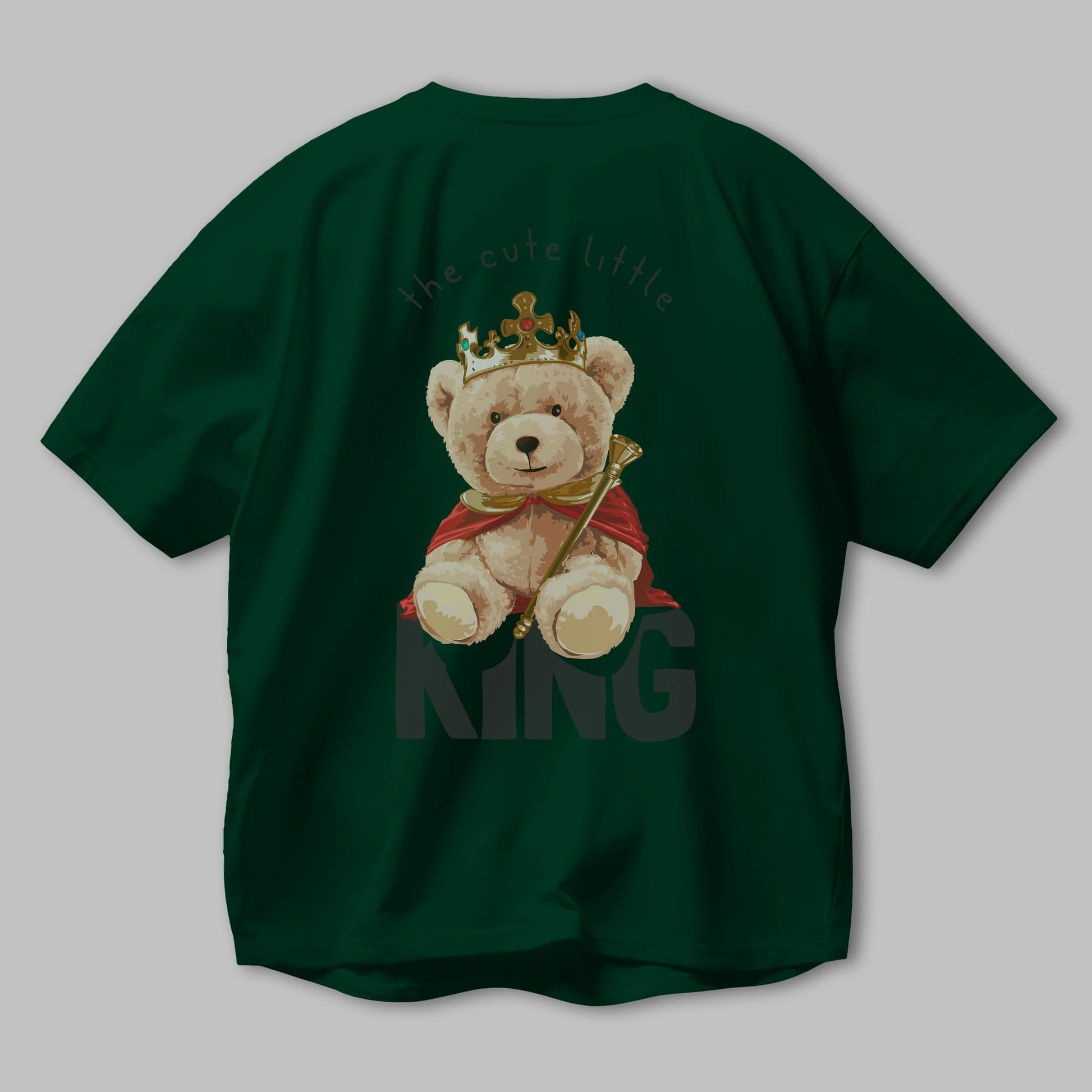 Teddy Bear King Arka Baskılı Oversize t-shirt Erkek Kadın Unisex %100 Pamuk