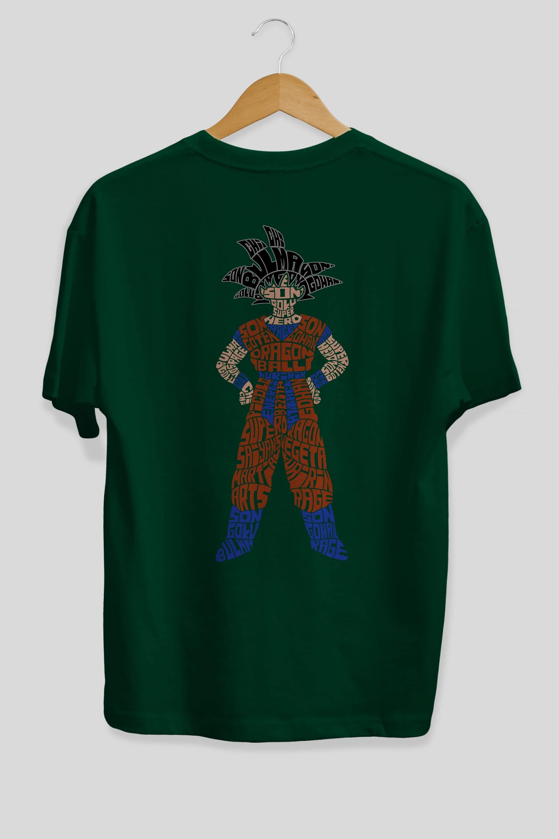 Goku Arka Baskılı Oversize t-shirt %100 pamuk Erkek Kadın Unisex