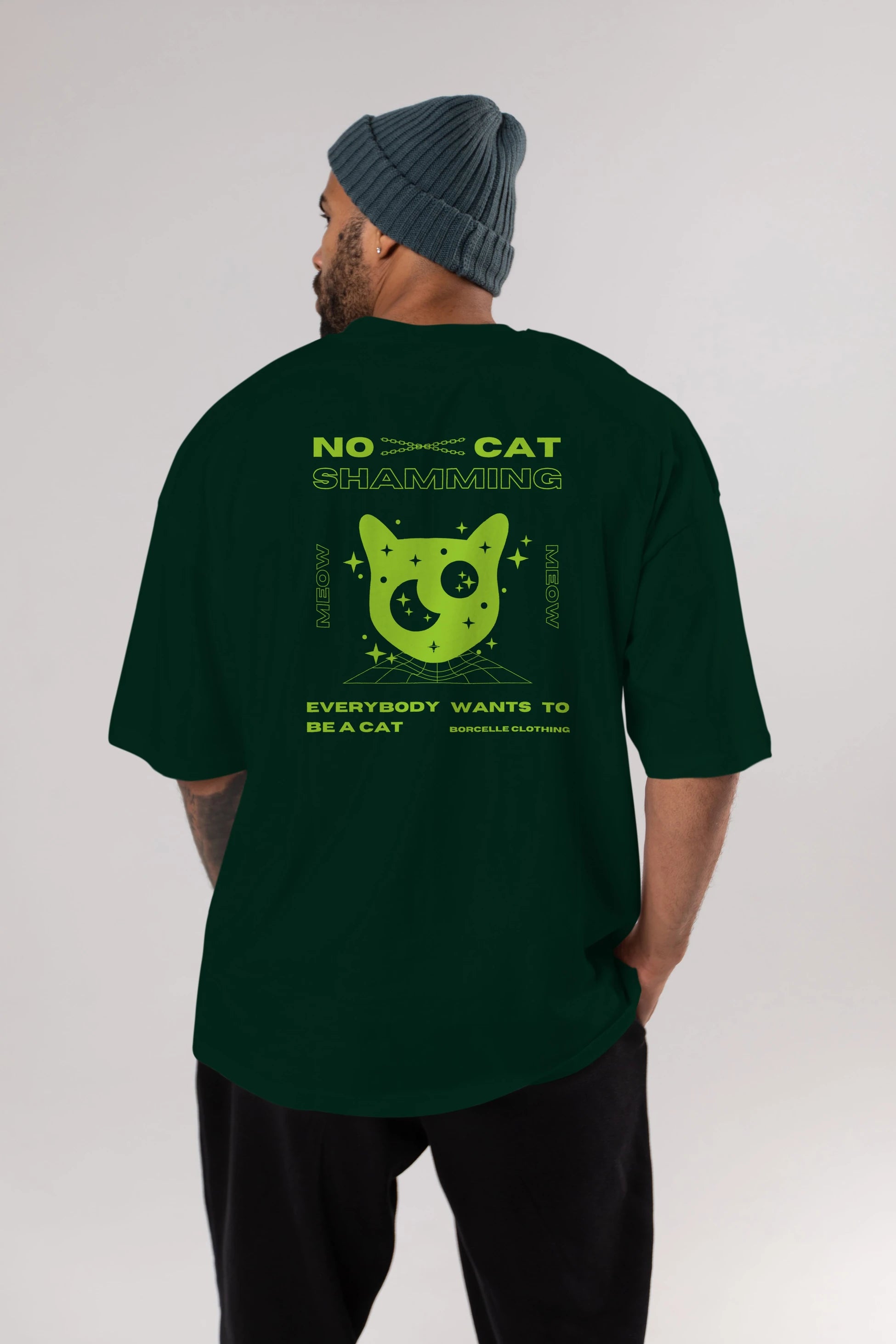 No Cat Shamming Yazılı Arka Baskılı Oversize t-shirt Erkek Kadın Unisex