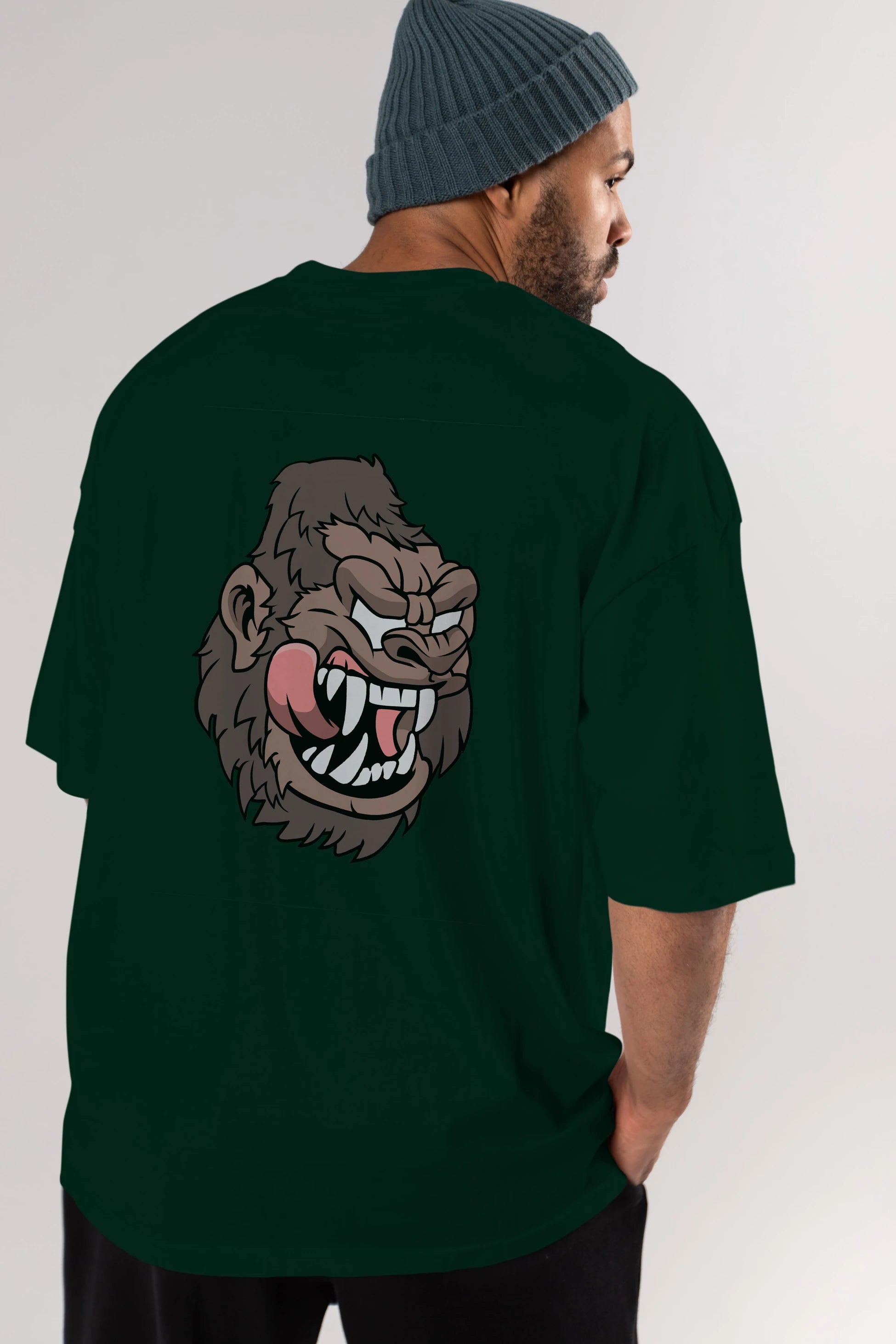 Big Gorilla Arka Baskılı Oversize t-shirt Erkek Kadın Unisex %100 Pamuk tişort