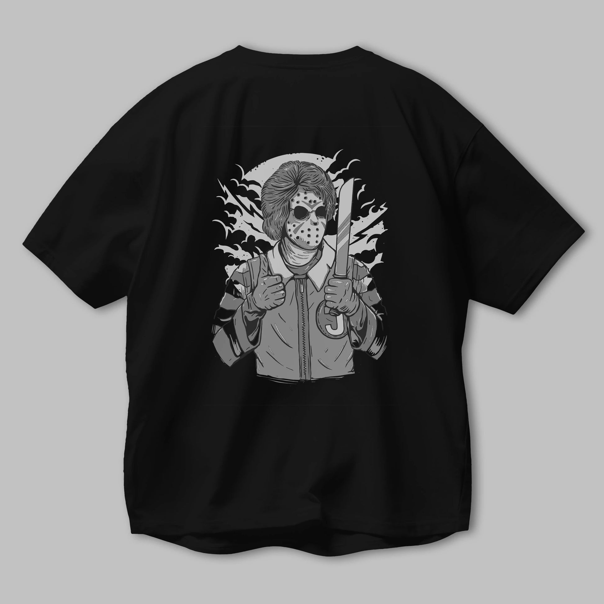 Clown Killer Arka Baskılı Oversize t-shirt Erkek Kadın Unisex %100 Pamuk