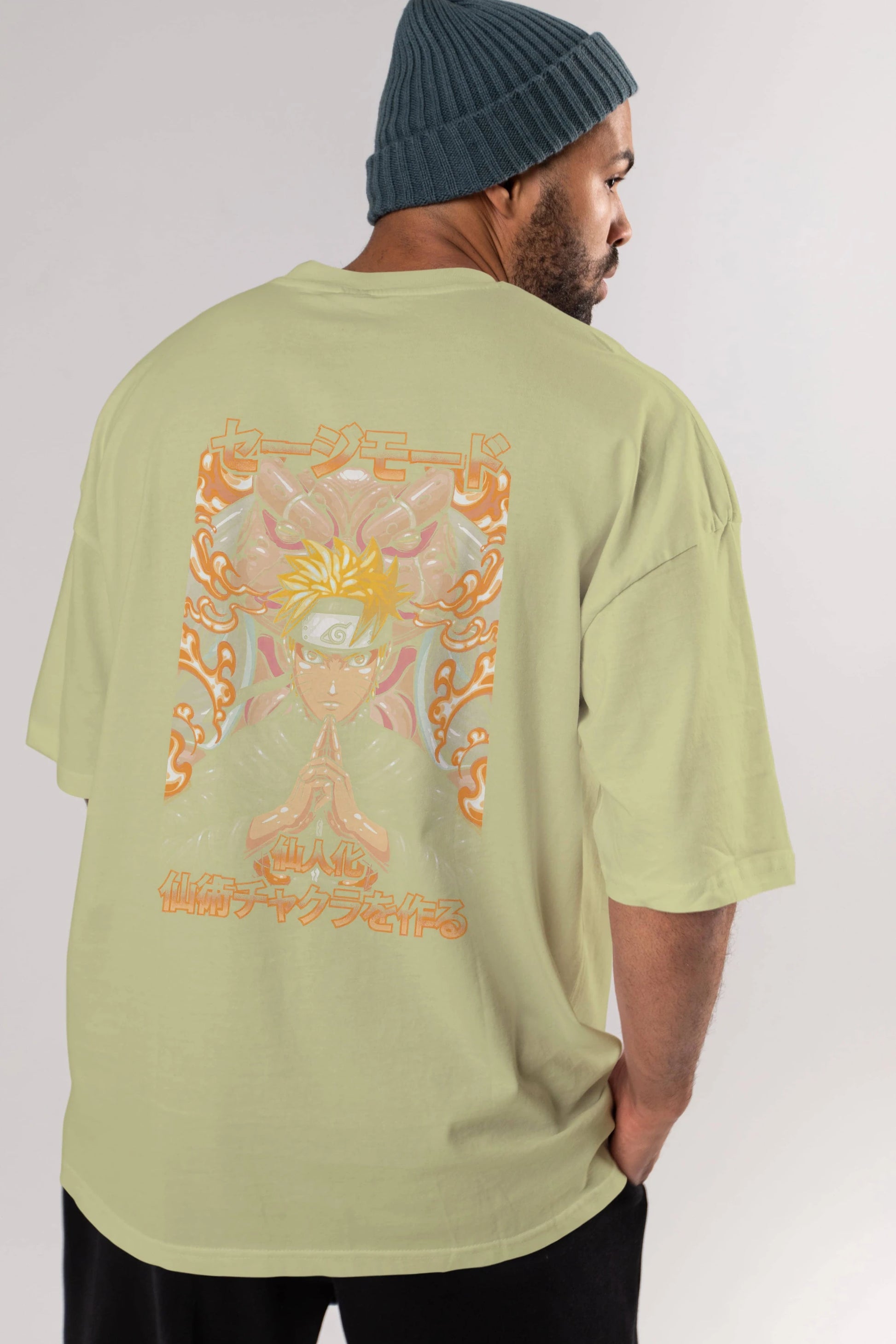 NARUTO (10) Anime Arka Baskılı Oversize t-shirt Erkek Kadın Unisex