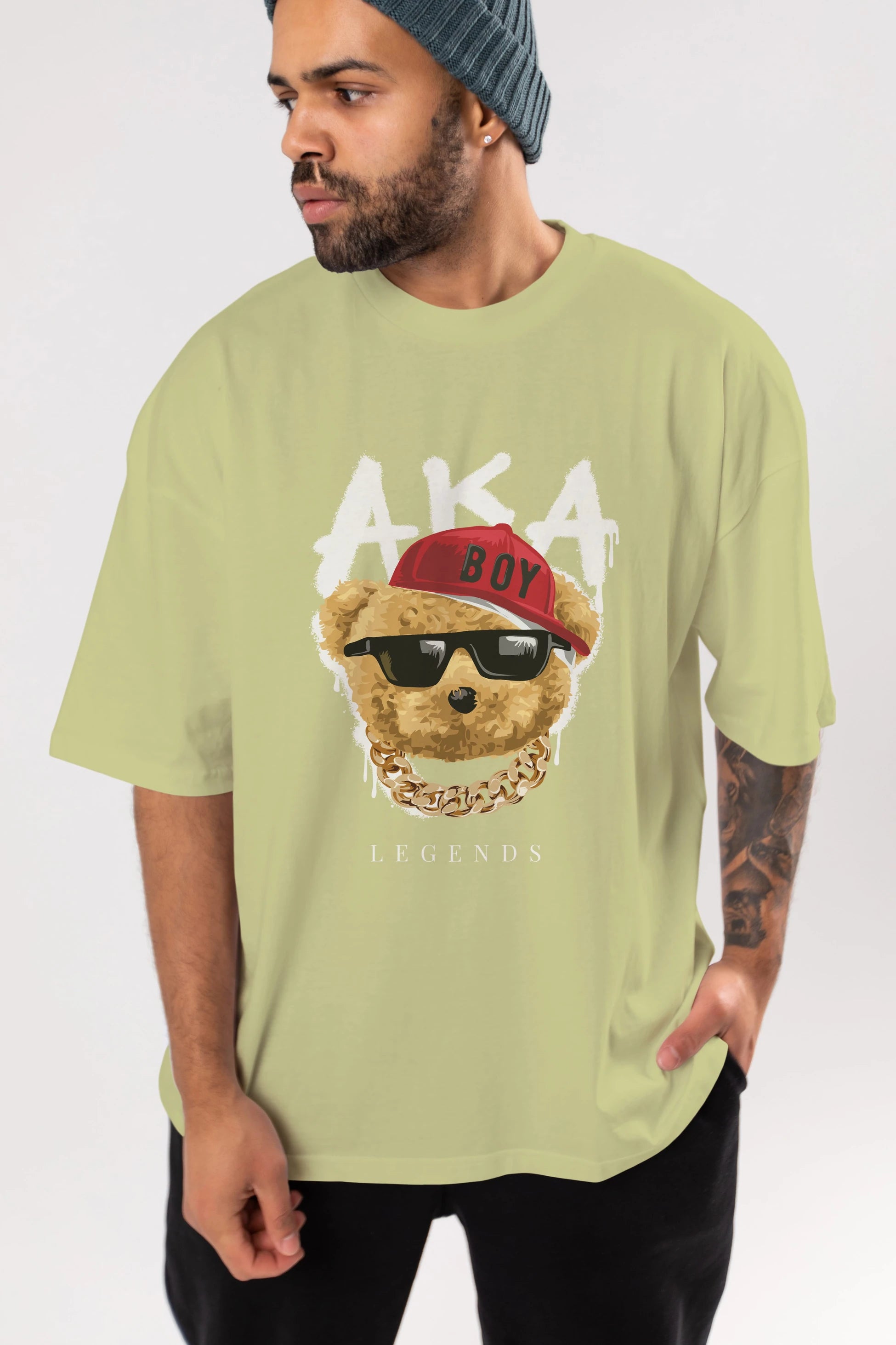 Teddy Bear Legends Ön Baskılı Oversize t-shirt Erkek Kadın Unisex %100 Pamuk