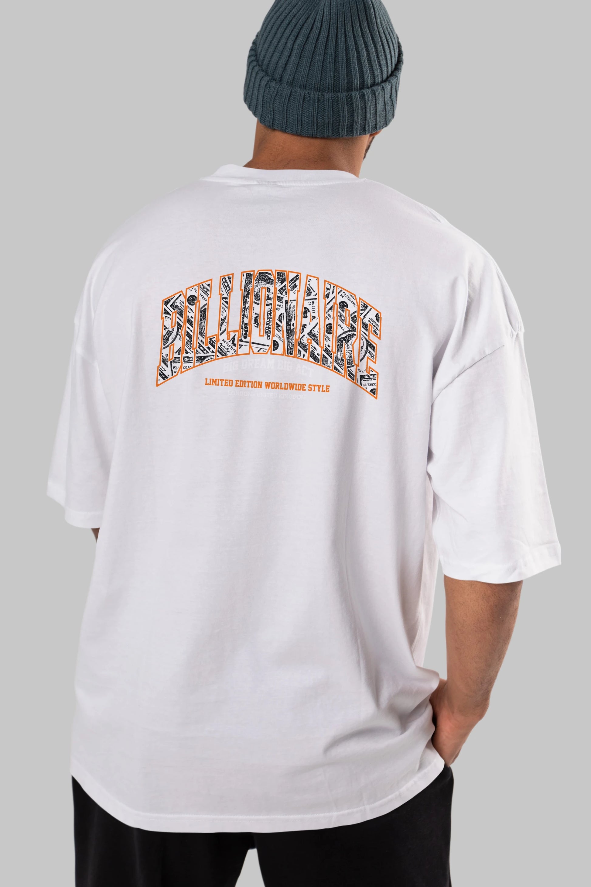 Billionaire Arka Baskılı Oversize t-shirt Erkek Kadın Unisex