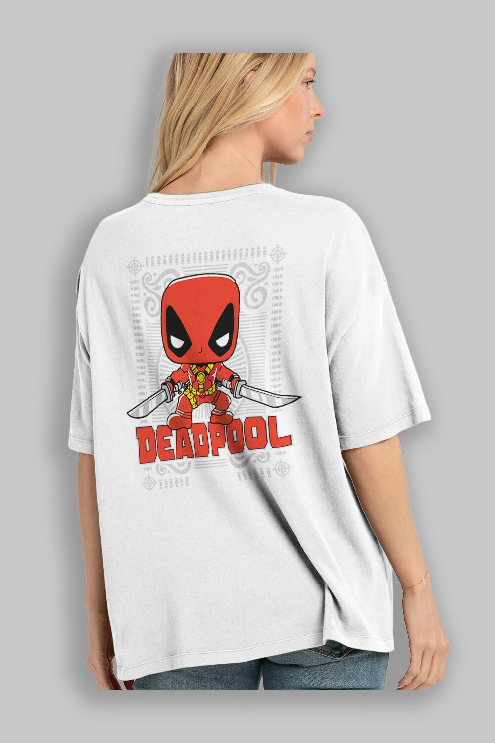 Deadpool (17) Arka Baskılı Oversize t-shirt Erkek Kadın Unisex %100 Pamuk Bisiklet Yaka tişort