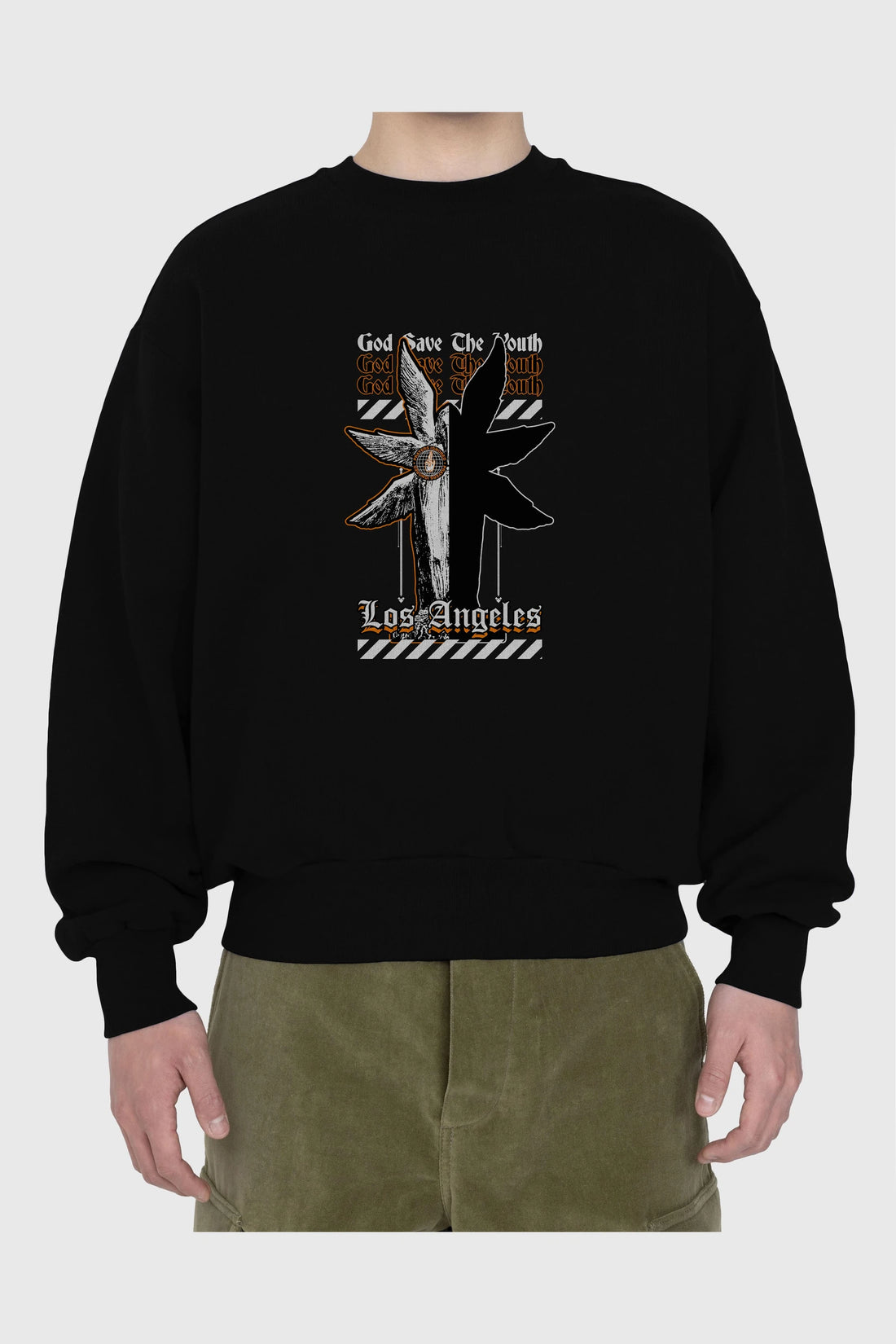 God Save The Youth Ön Baskılı Oversize Sweatshirt Erkek Kadın Unisex
