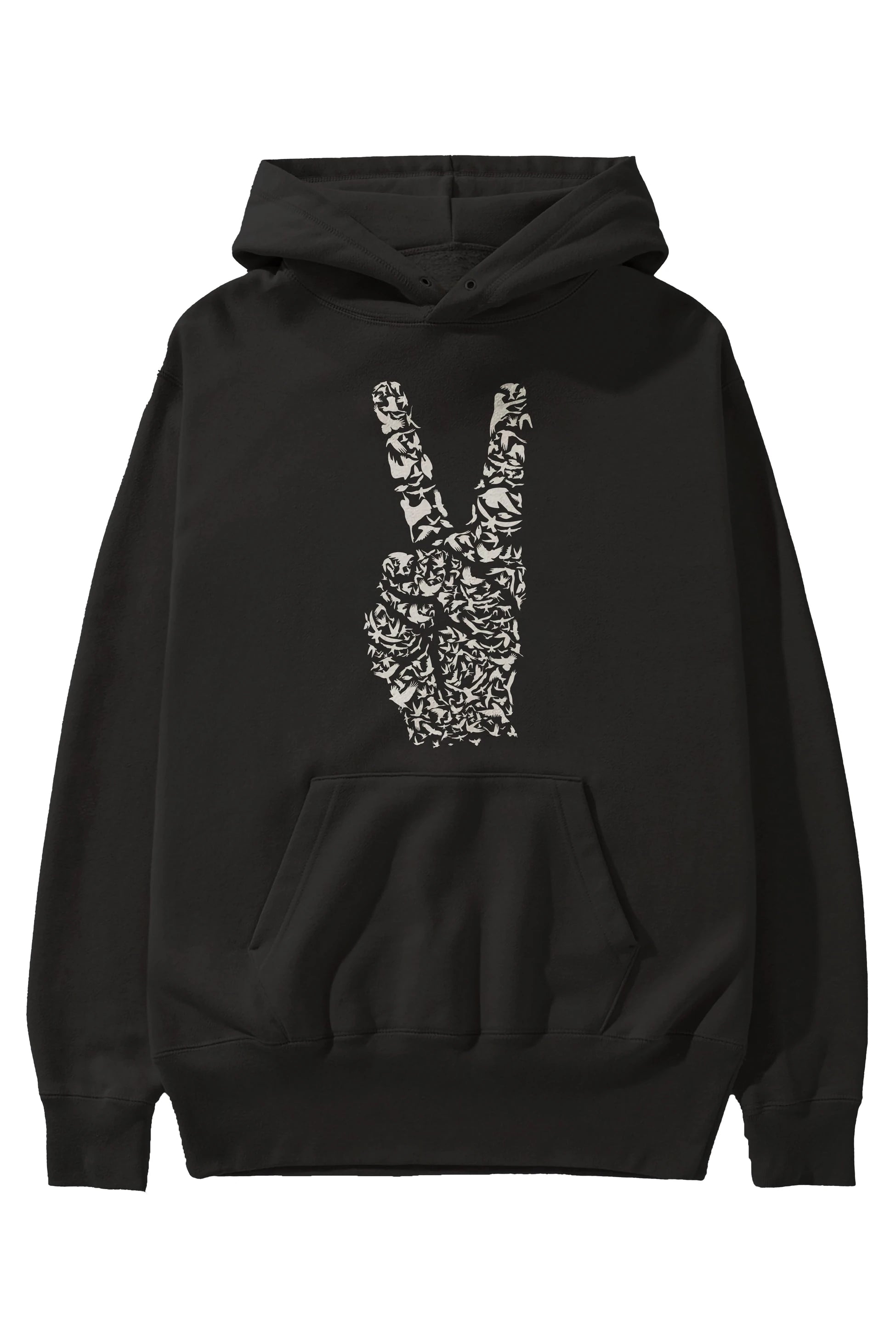 Peace Ön Baskılı Hoodie Oversize Kapüşonlu Sweatshirt Erkek Kadın Unisex