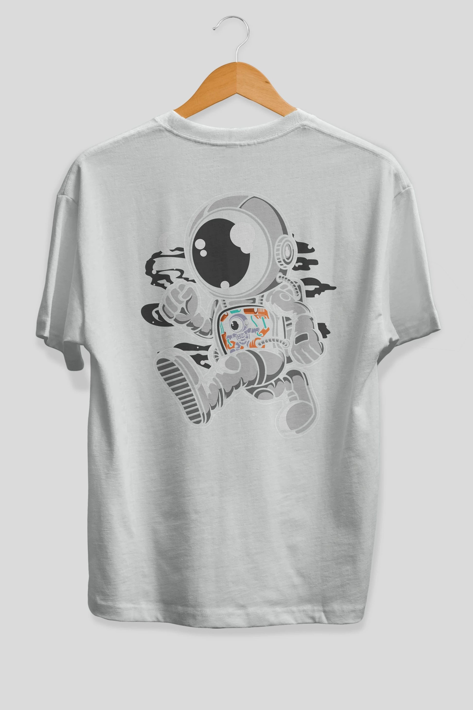 Astronaut Robotic Machine Arka Baskılı Oversize t-shirt Erkek Kadın Unisex