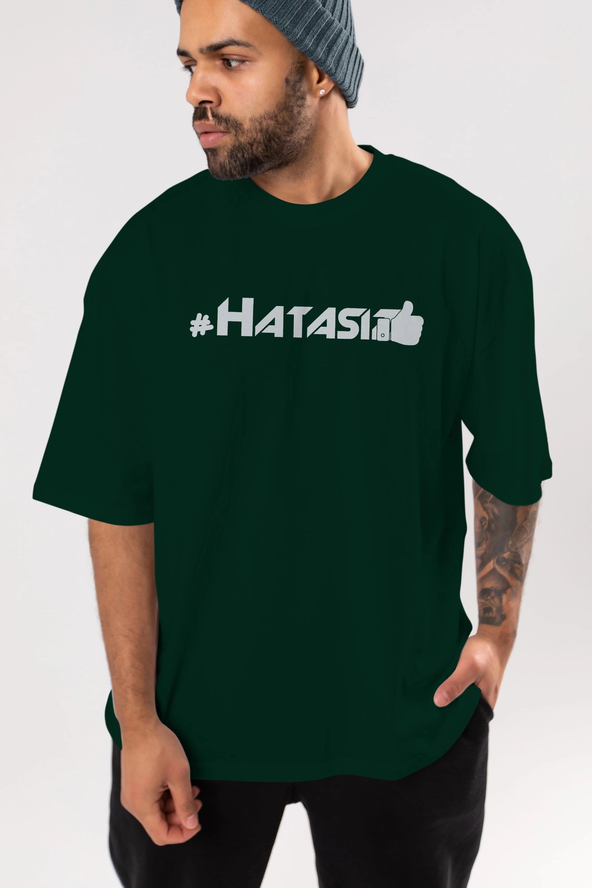 Hatasız Ön Baskılı Oversize t-shirt %100 pamuk Erkek Kadın Unisex