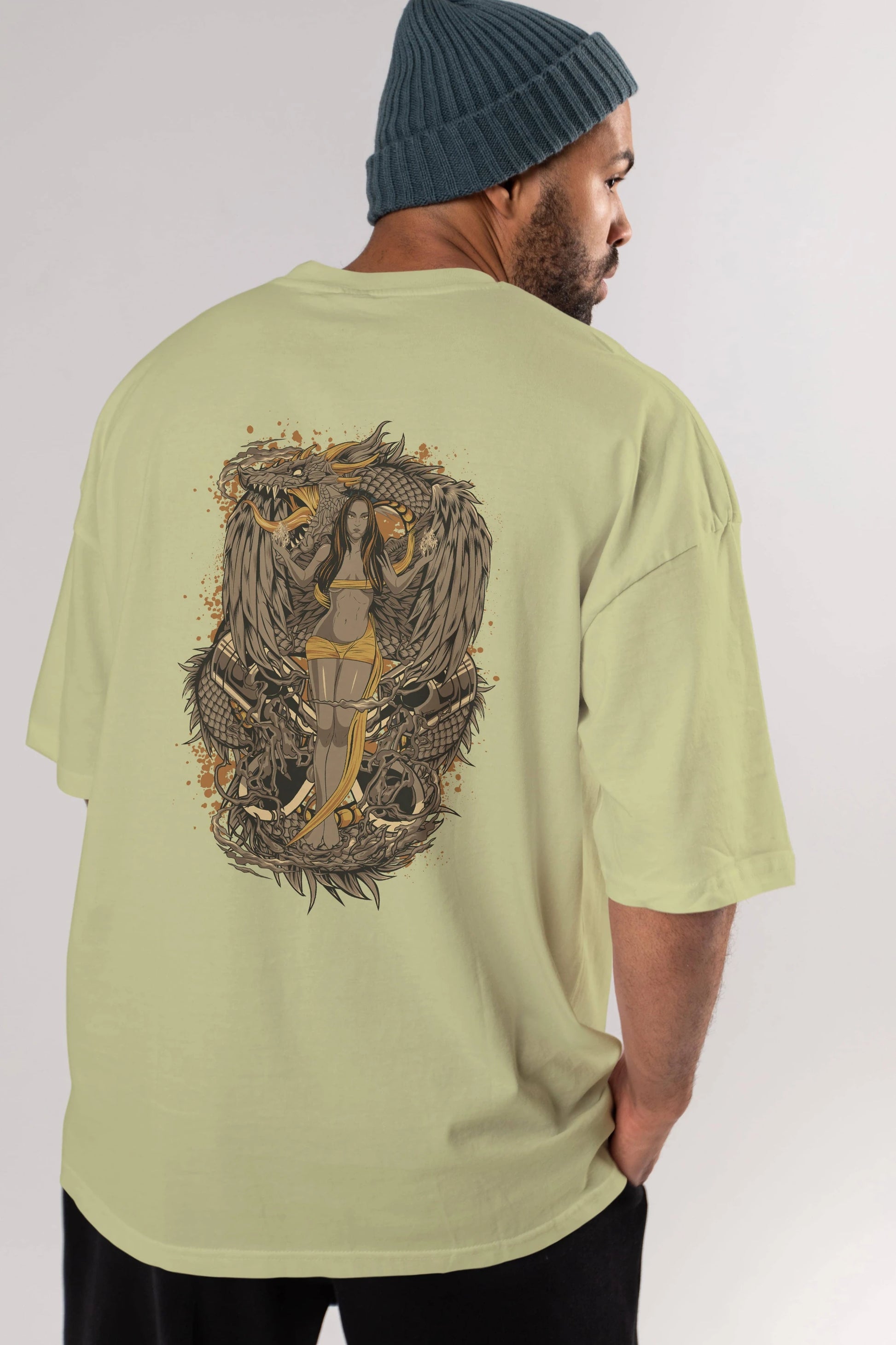 TRIBAL (3) Anime Arka Baskılı Oversize t-shirt Erkek Kadın Unisex