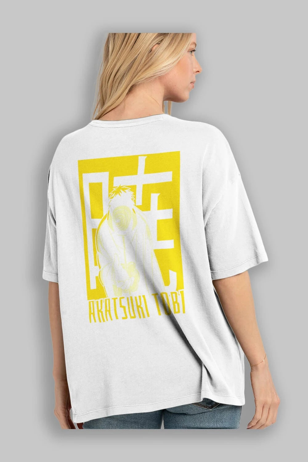 AKATSUKI OBITO NARUTO Anime Arka Baskılı Oversize t-shirt Erkek Kadın Unisex