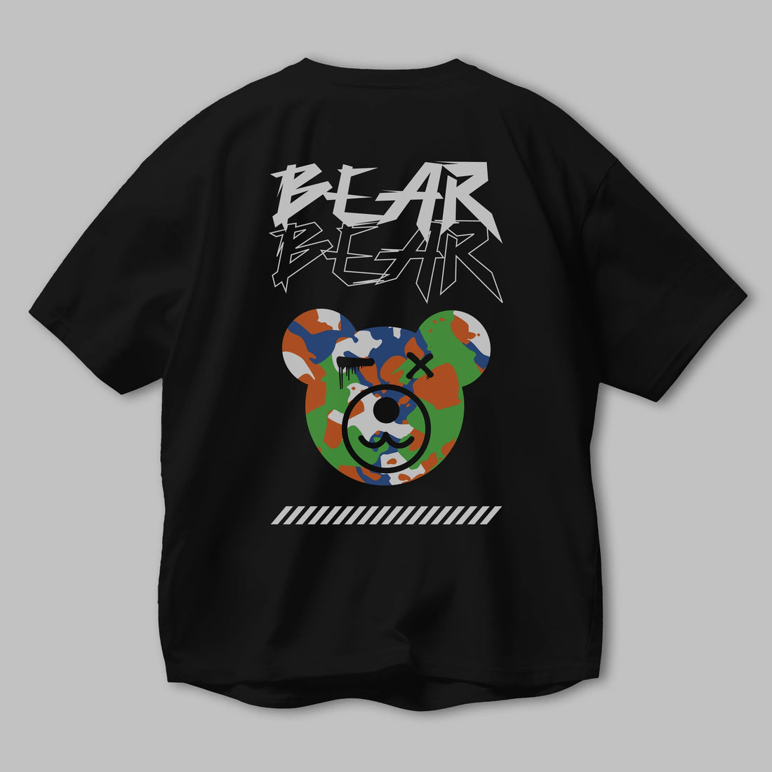 Bear Bear Arka Baskılı Oversize t-shirt Erkek Kadın Unisex