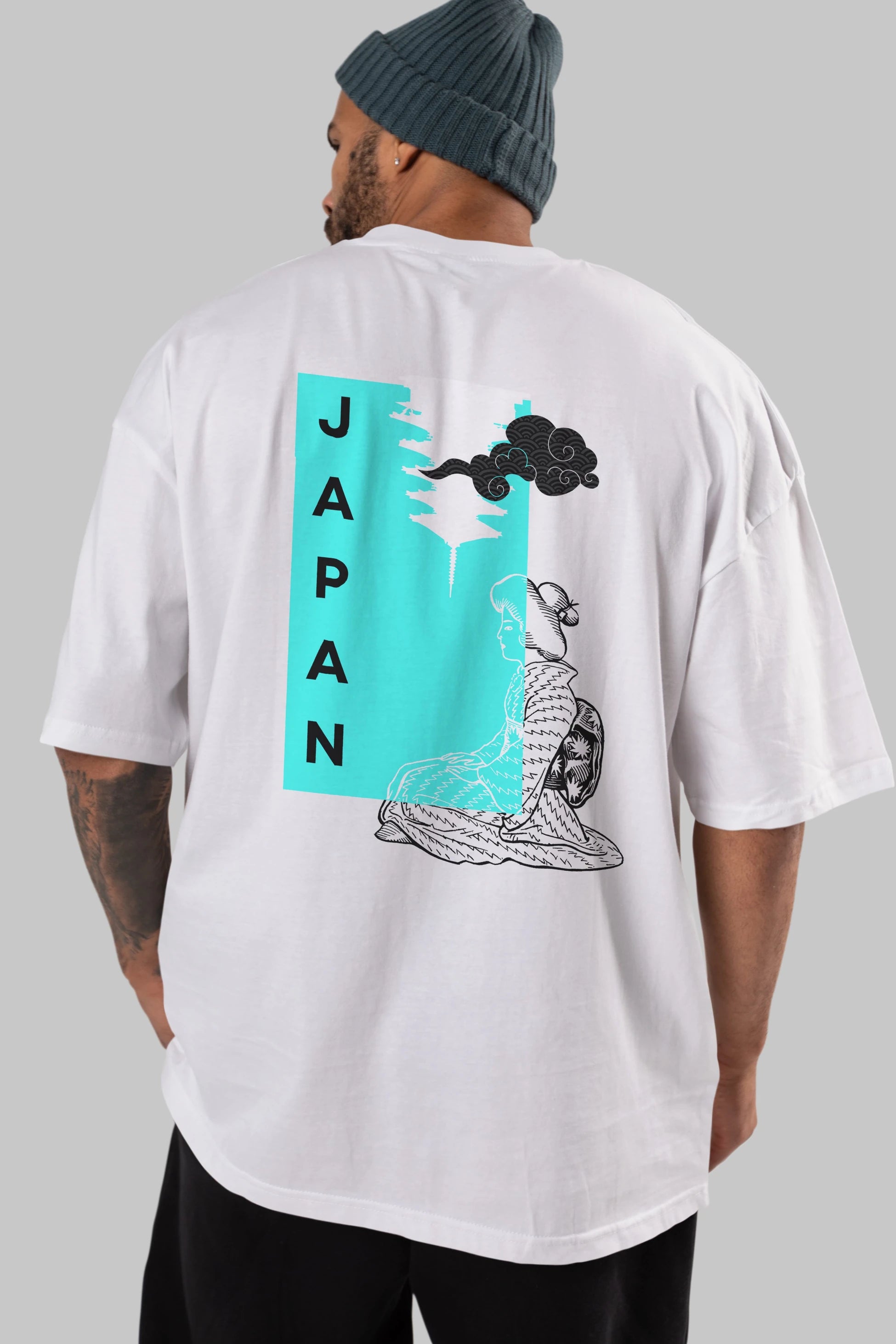 Japan Yazılı Streetwear Arka Baskılı Oversize t-shirt Erkek Kadın Unisex