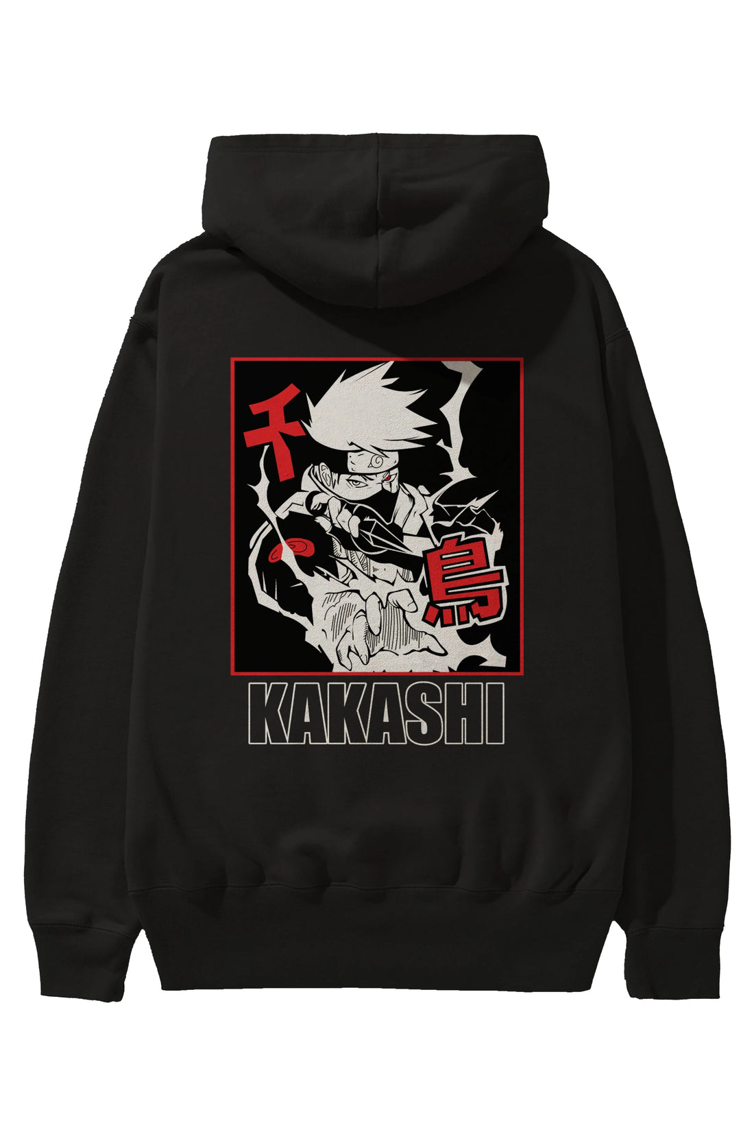 KAKASHI HATAKE NARUTO Anime Arka Baskılı Hoodie Oversize Kapüşonlu Sweatshirt Erkek Kadın Unisex