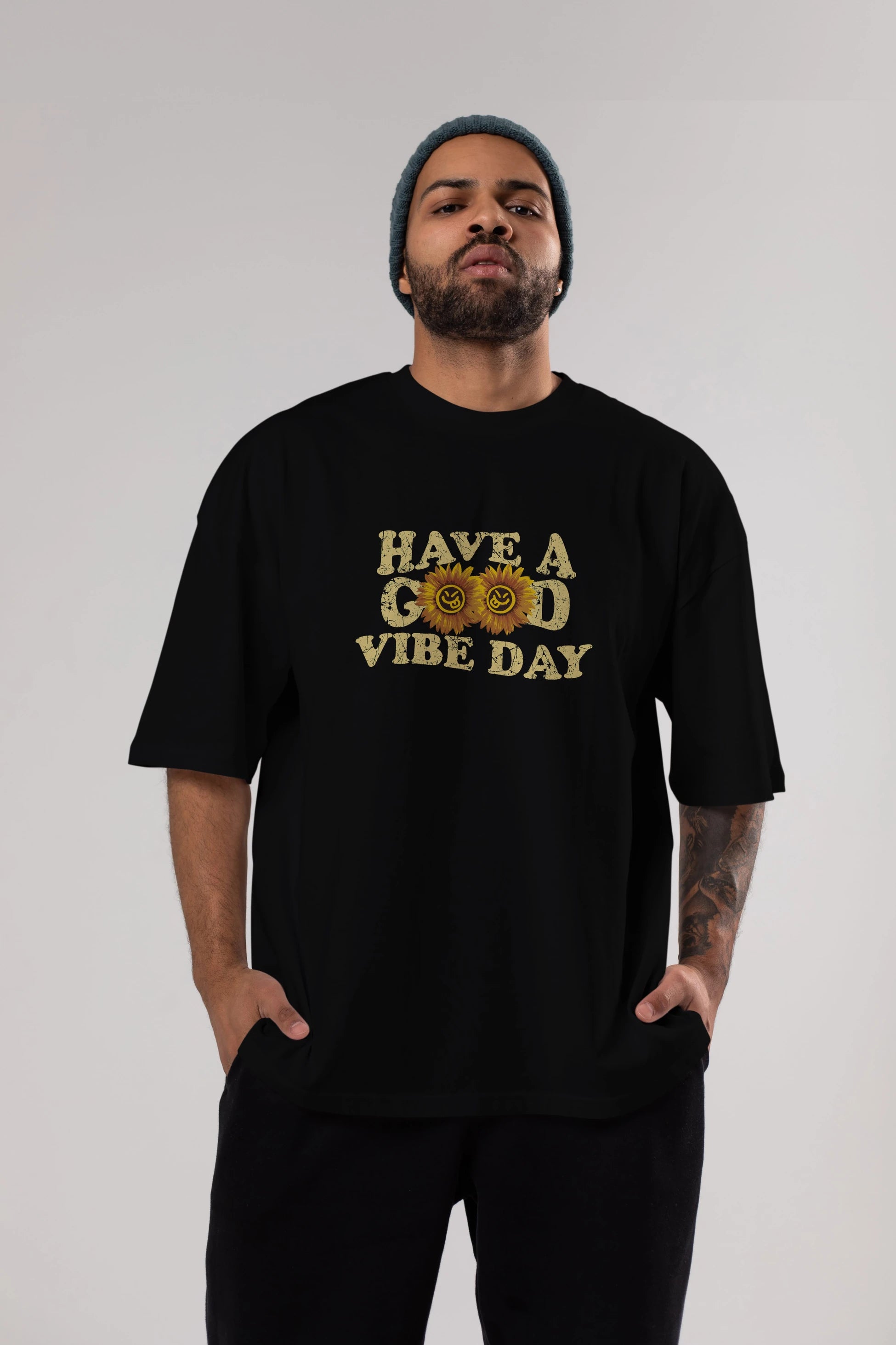 Have a Good Vibe Day Ön Baskılı Oversize t-shirt Erkek Kadın Unisex