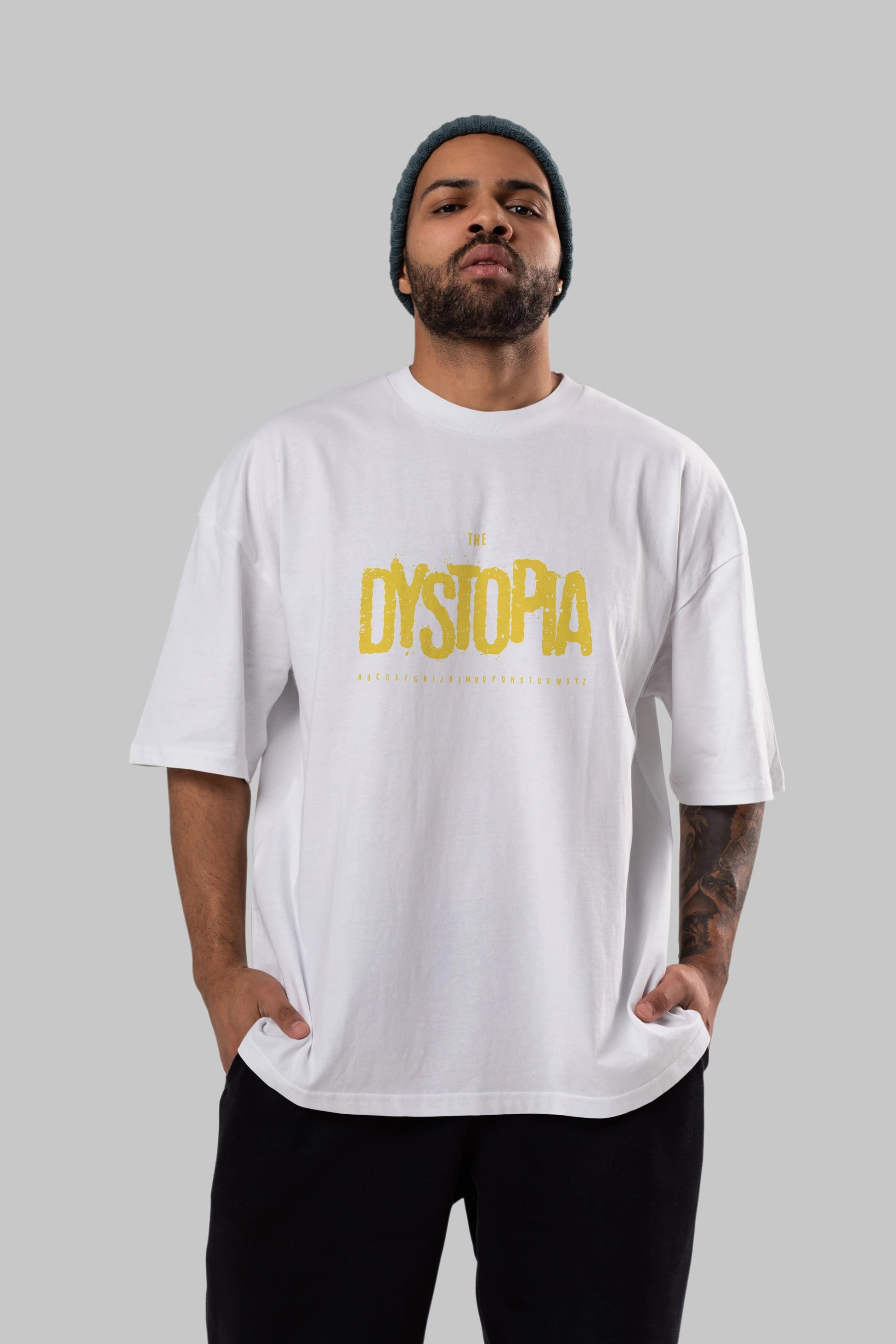 The Dystopia Ön Baskılı Oversize t-shirt Erkek Kadın Unisex