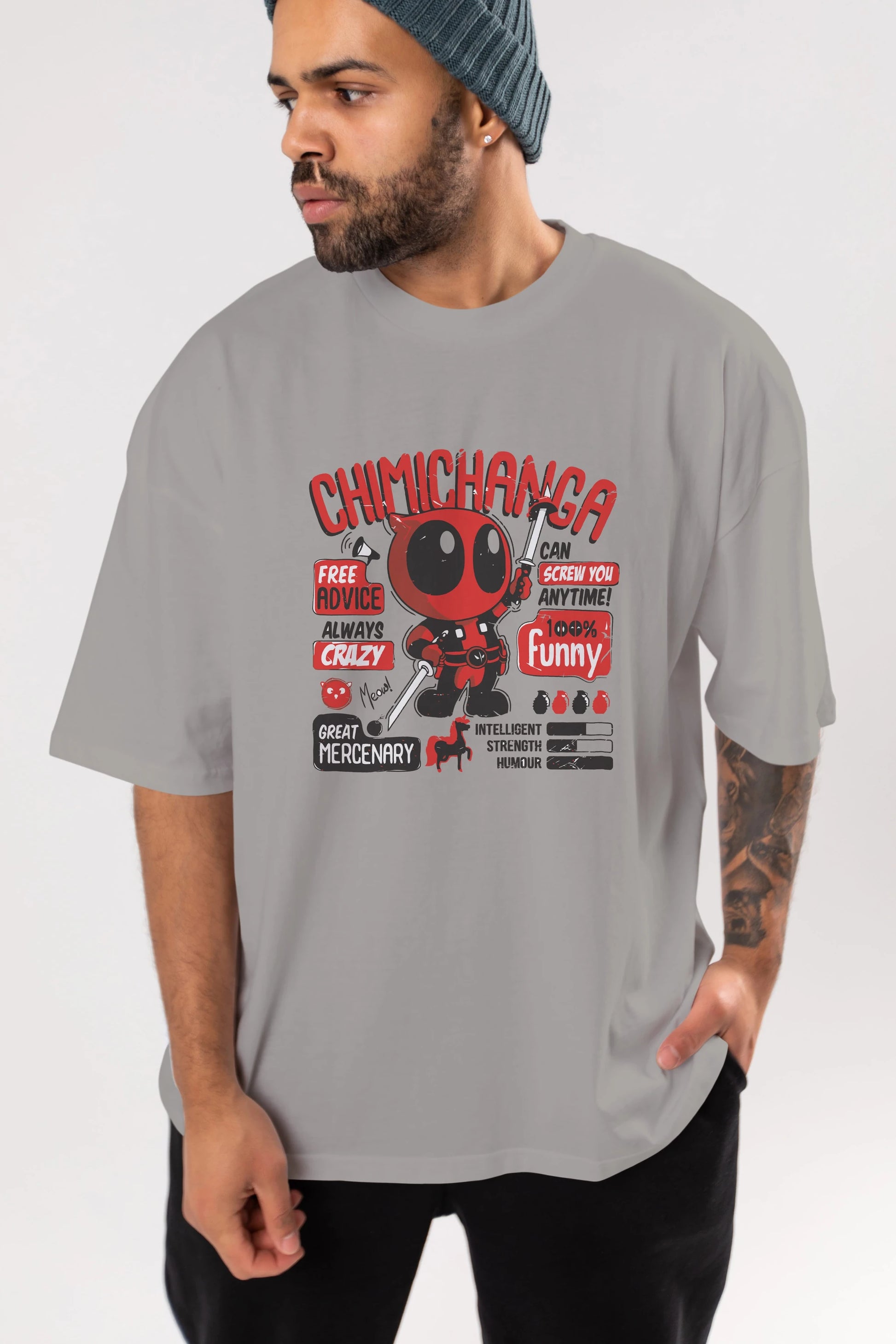 Deadpool (9) Ön Baskılı Oversize t-shirt Erkek Kadın Unisex %100 Pamuk Bisiklet Yaka tişort