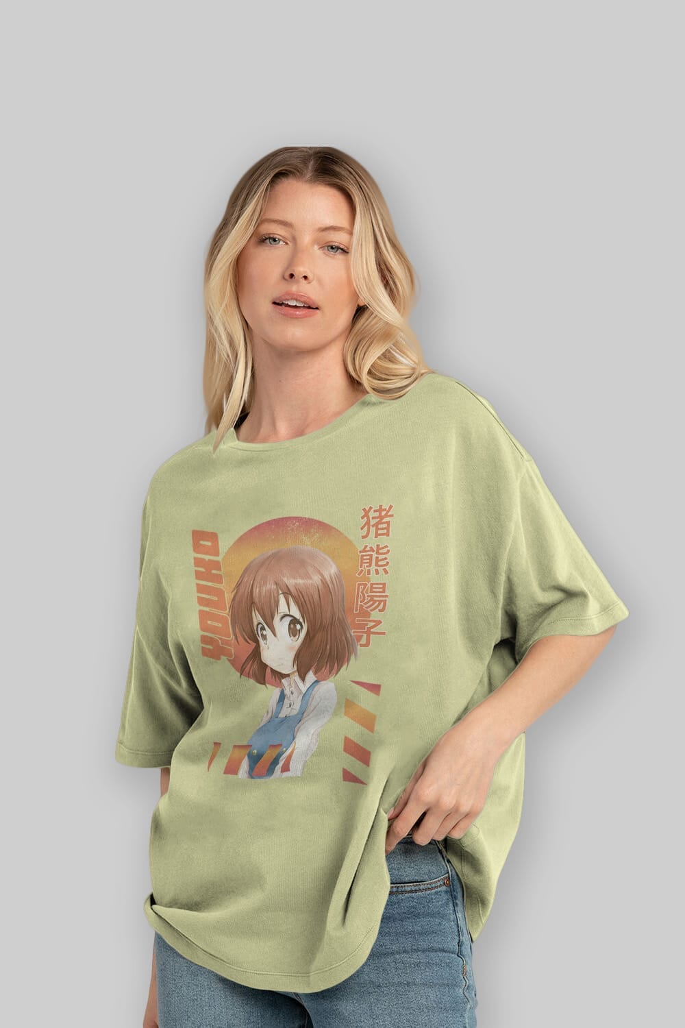 Youko Inokuma 5 Anime Ön Baskılı Oversize t-shirt %100 pamuk Erkek Kadın Unisex