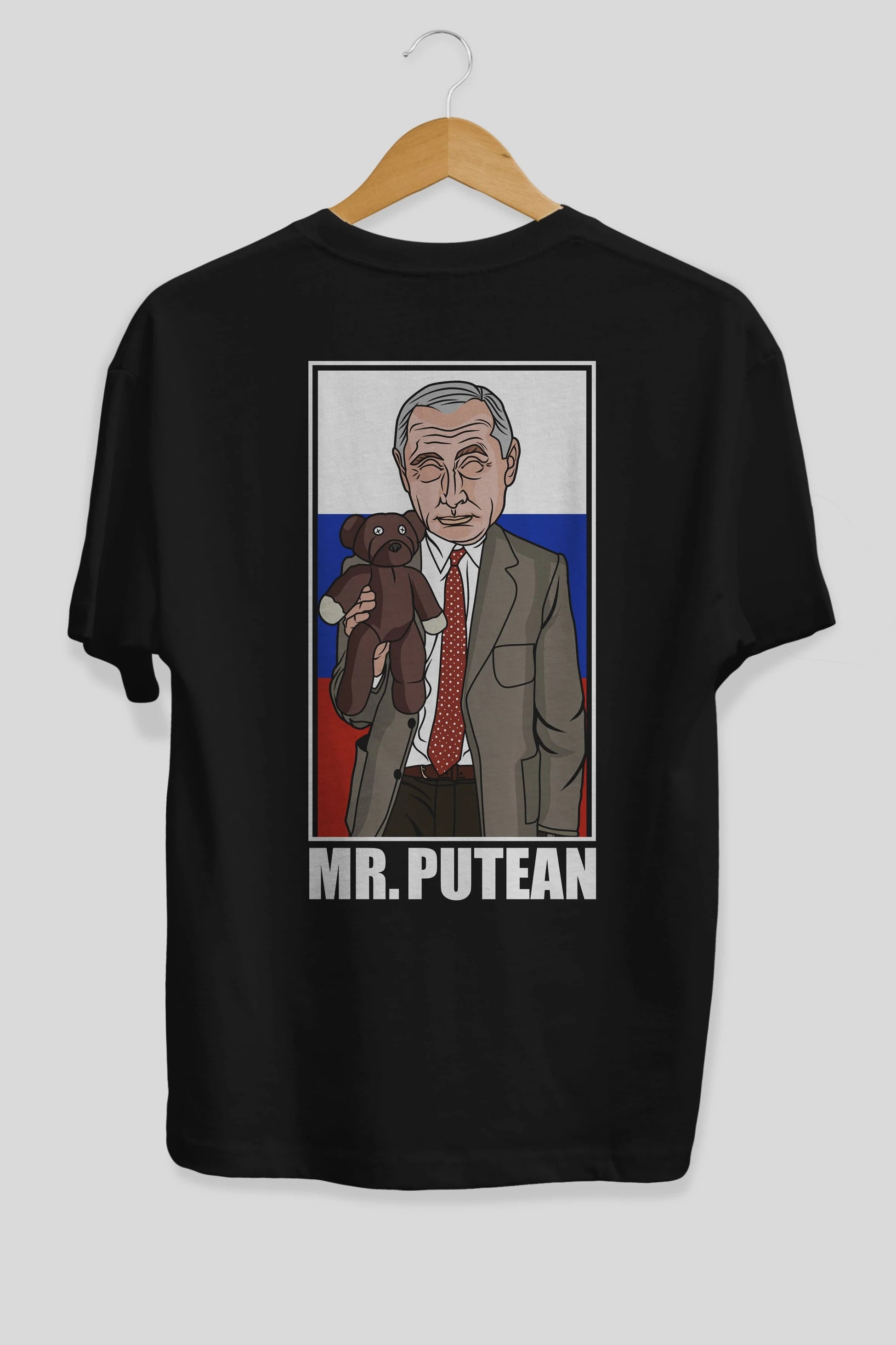 Mr Putean Arka Baskılı Oversize t-shirt Erkek Kadın Unisex %100 Pamuk tişort