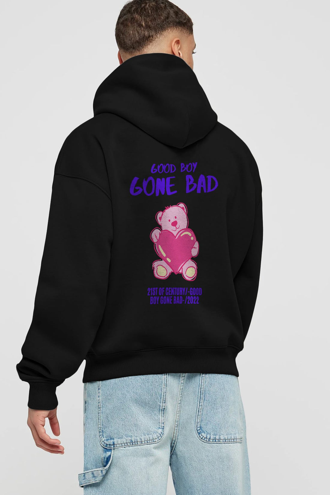 Good Boy Gona Bad Arka Baskılı Oversize Hoodie Kapüşonlu Sweatshirt Erkek Kadın Unisex