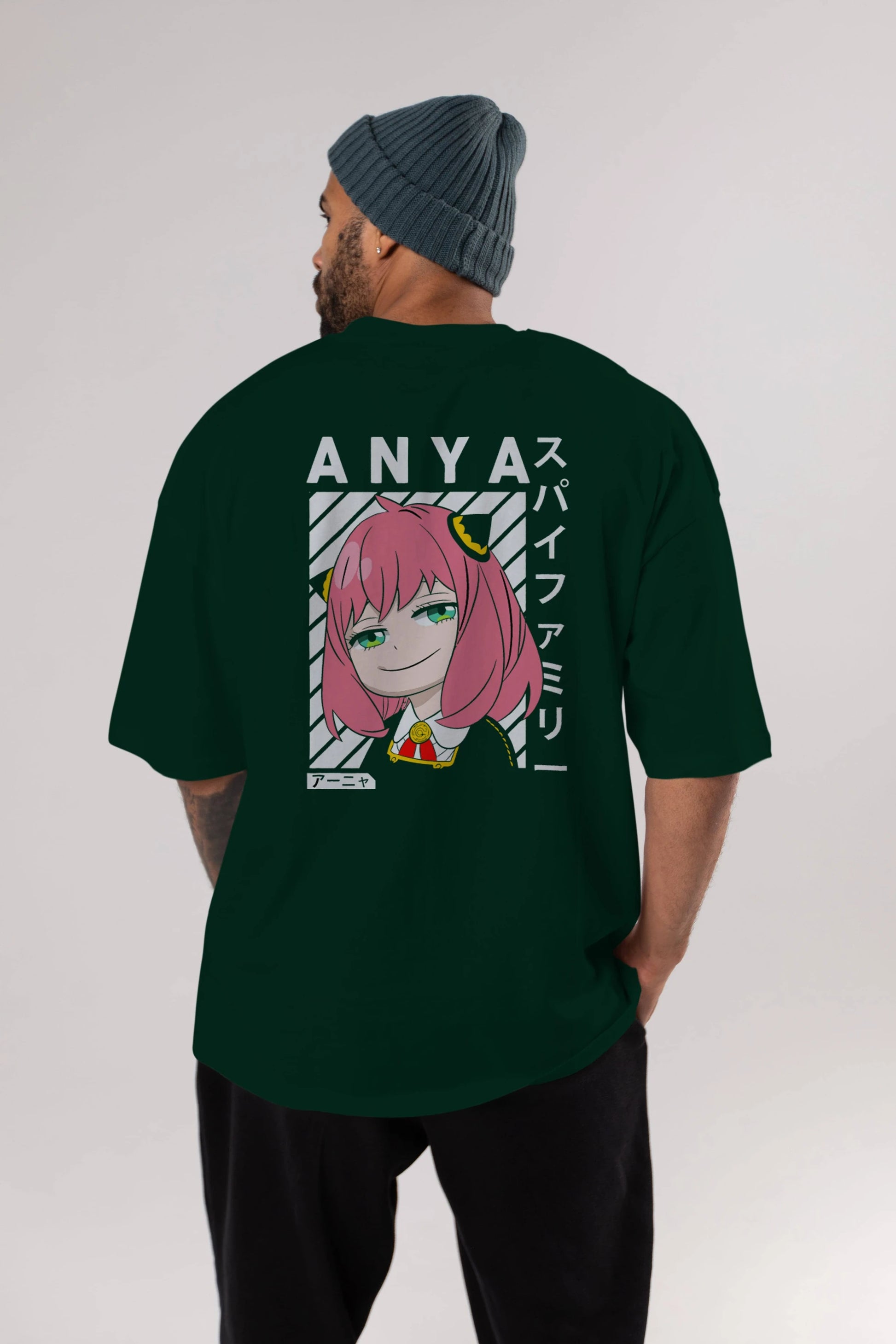 Anya SPYX FAMILY Anime Arka Baskılı Oversize t-shirt Erkek Kadın Unisex