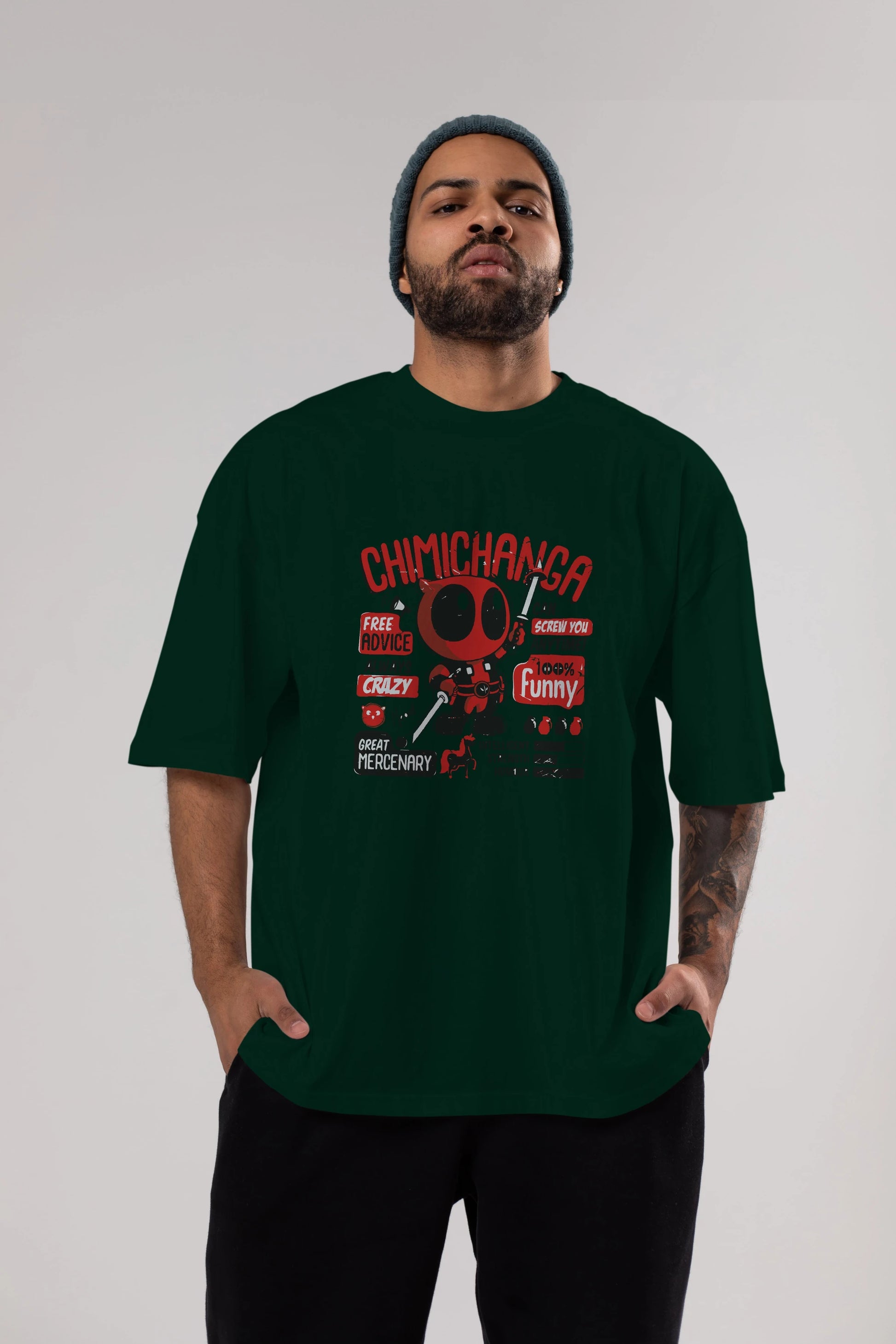 Deadpool (9) Ön Baskılı Oversize t-shirt Erkek Kadın Unisex %100 Pamuk Bisiklet Yaka tişort