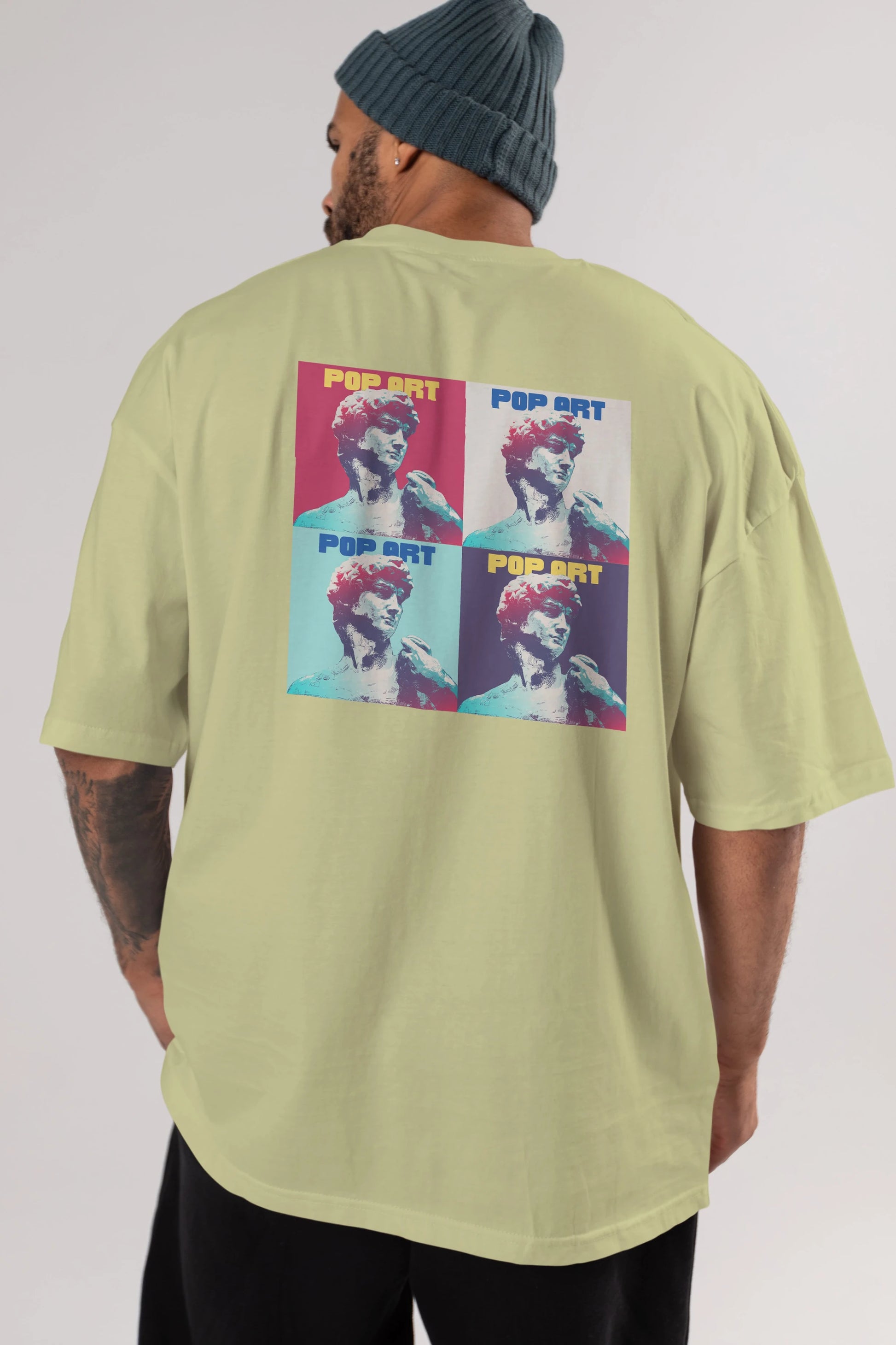 Creative Pop Art Arka Baskılı Oversize t-shirt Erkek Kadın Unisex