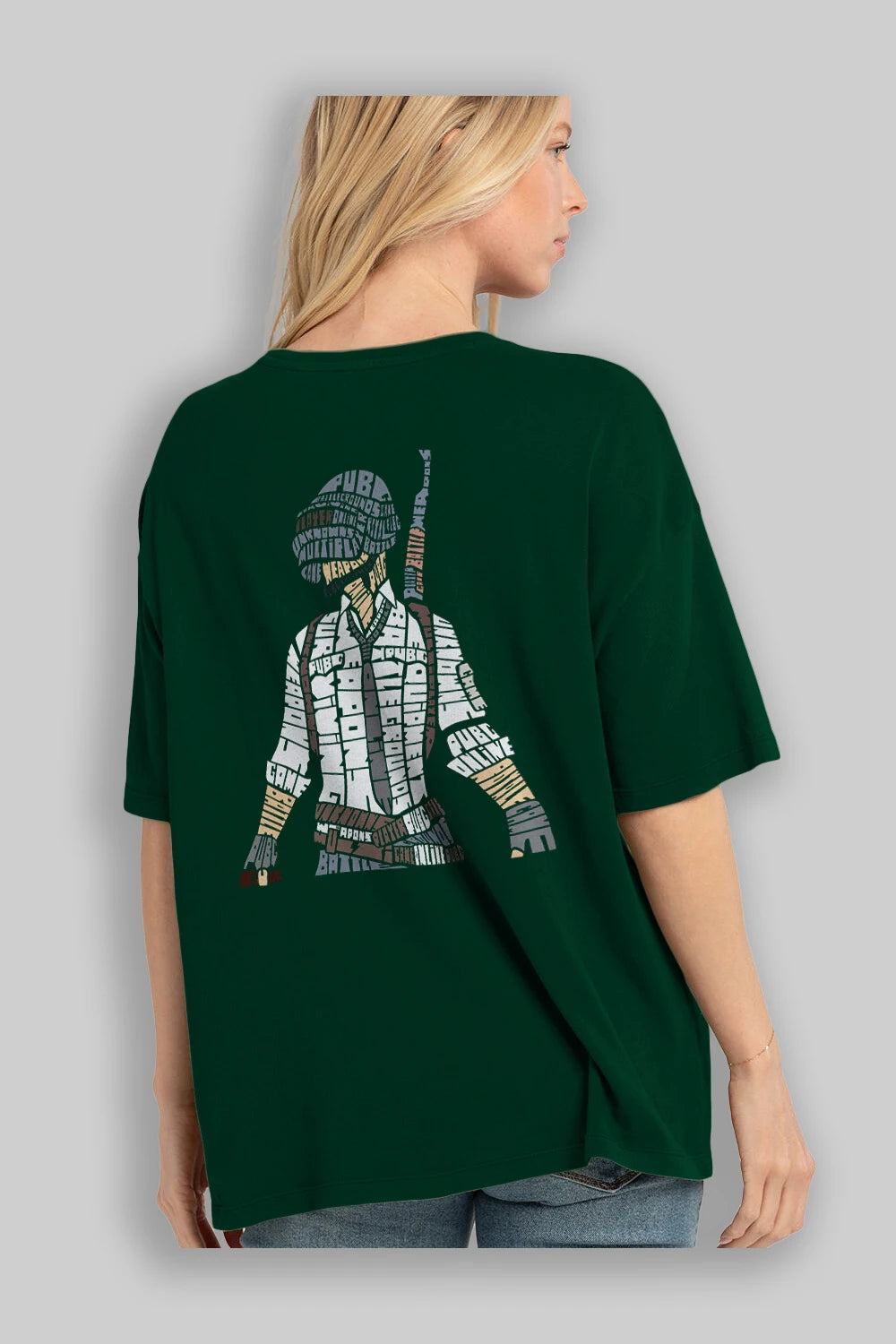Pubg Arka Baskılı Oversize t-shirt %100 pamuk Erkek Kadın Unisex