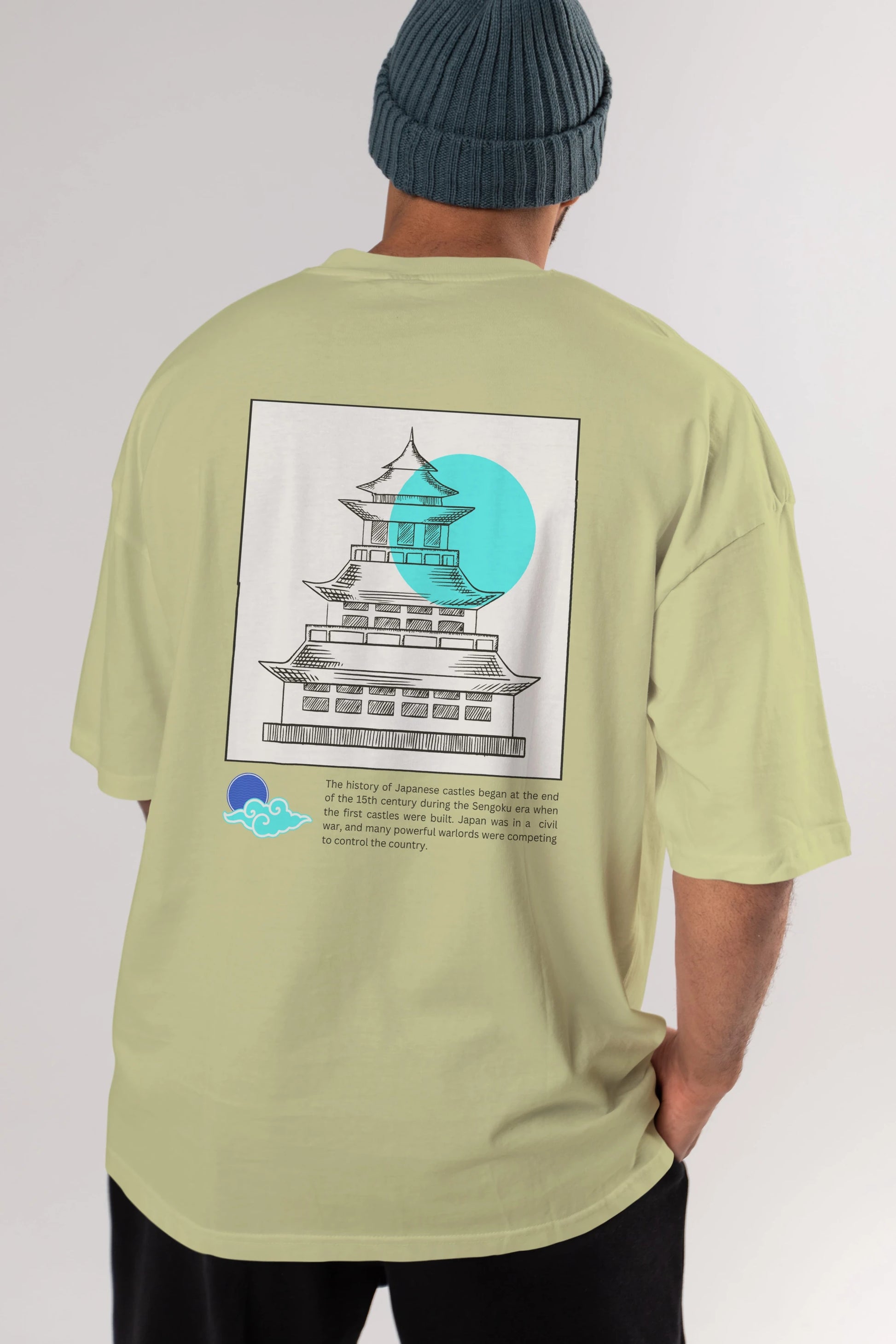Retro Japanese Arka Baskılı Oversize t-shirt Erkek Kadın Unisex