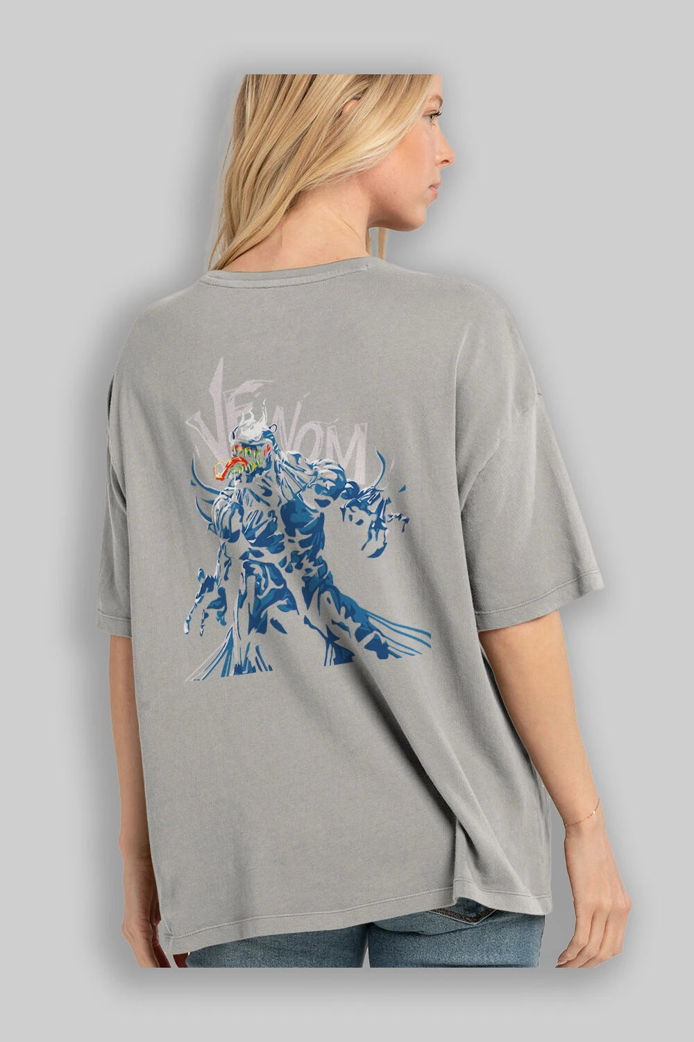 Venom (8) Arka Baskılı Oversize t-shirt Erkek Kadın Unisex %100 Pamuk Bisiklet Yaka tişort
