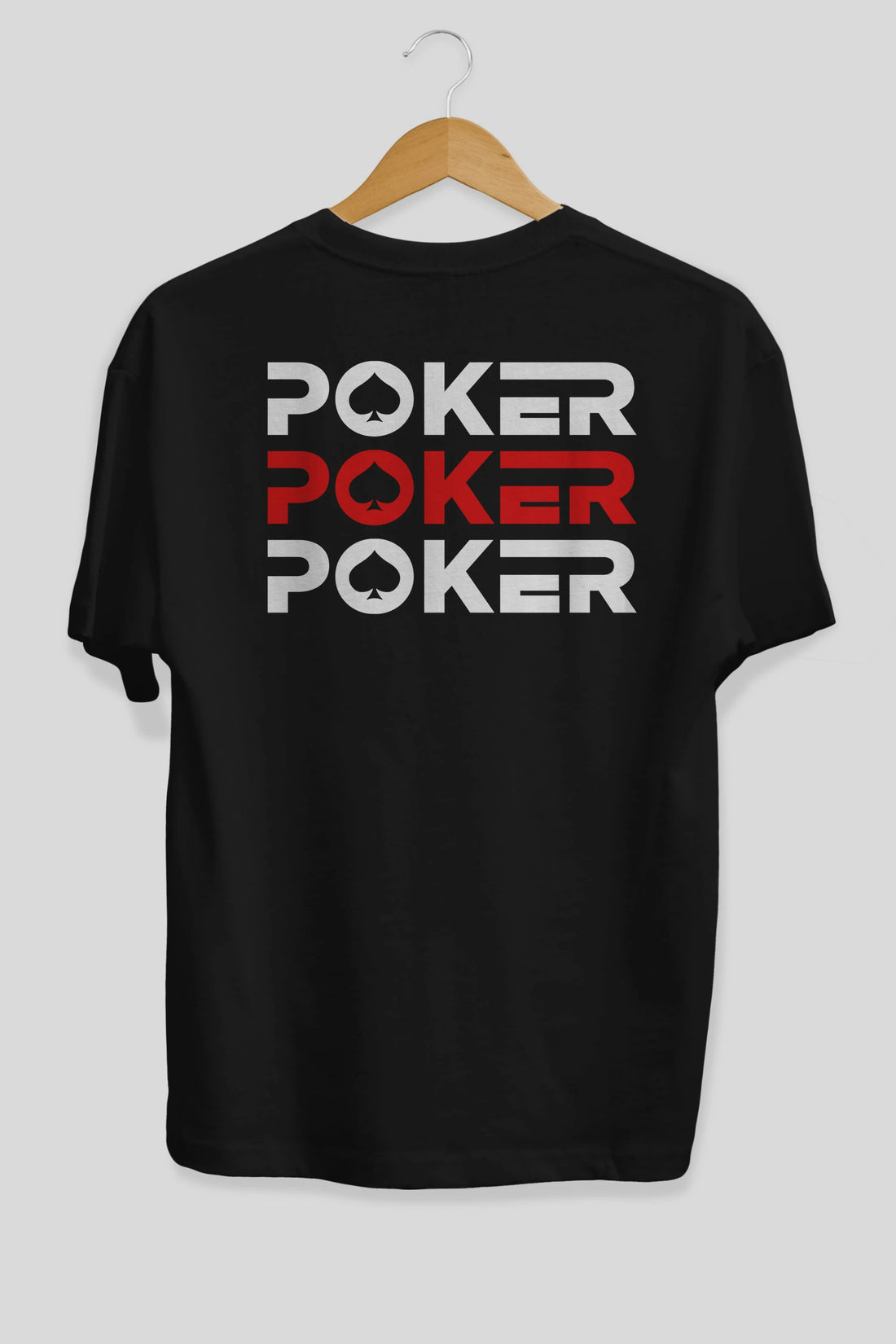 Poker Arka Baskılı Oversize t-shirt Erkek Kadın Unisex