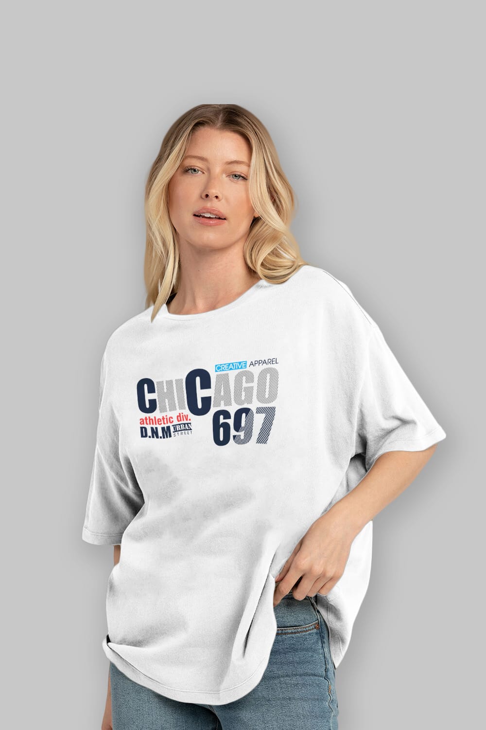 Chicago 697 Ön Baskılı Oversize t-shirt Erkek Kadın Unisex