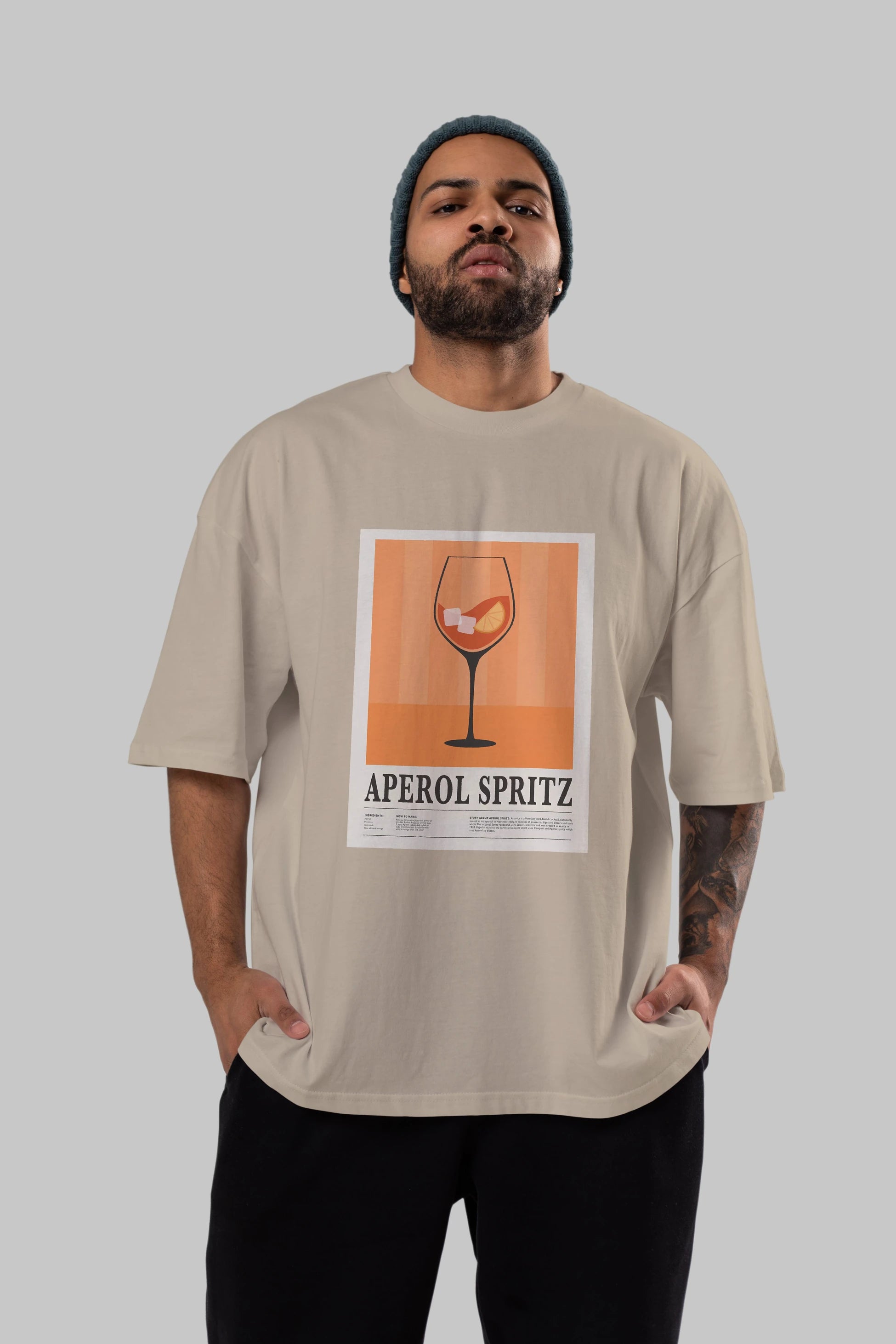 Aperol Spritz 8 Ön Baskılı Oversize t-shirt Erkek Kadın Unisex %100 Pamuk Bisiklet Yaka tişort