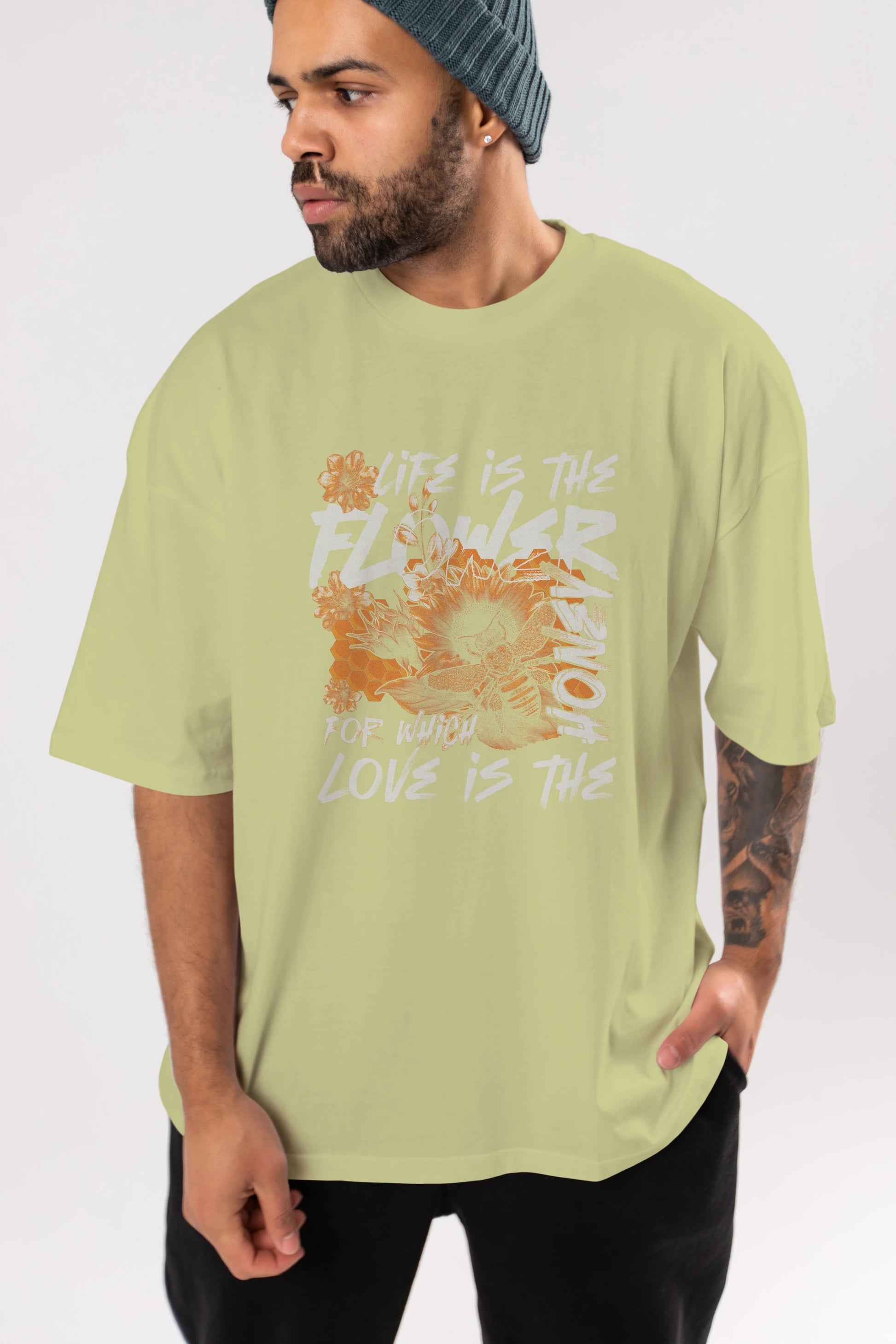 Life is the flower for which love is the honey Ön Baskılı Oversize t-shirt Erkek Kadın Unisex