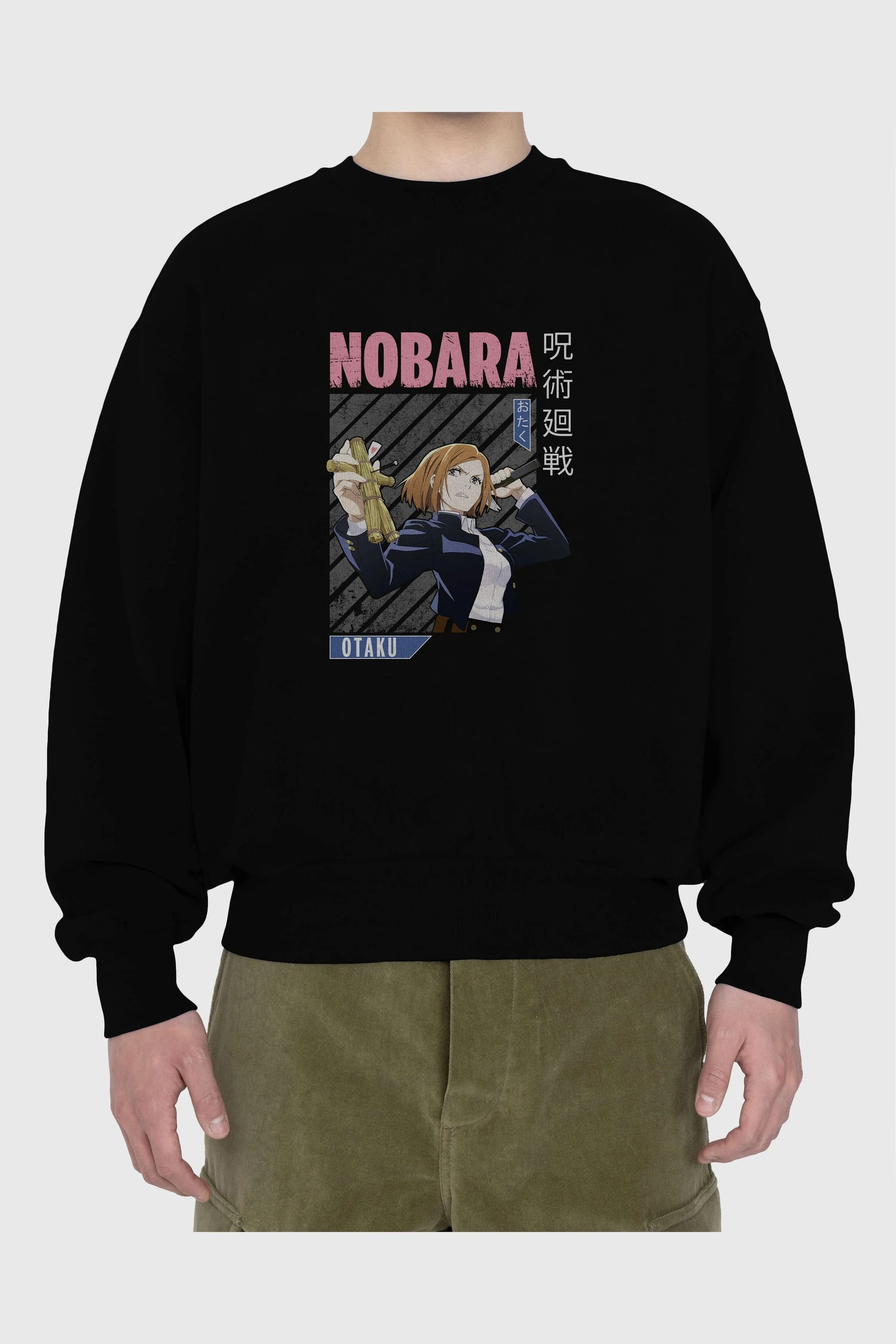 Nobara Kugisaki 6 Anime Ön Baskılı Oversize Sweatshirt Erkek Kadın Unisex