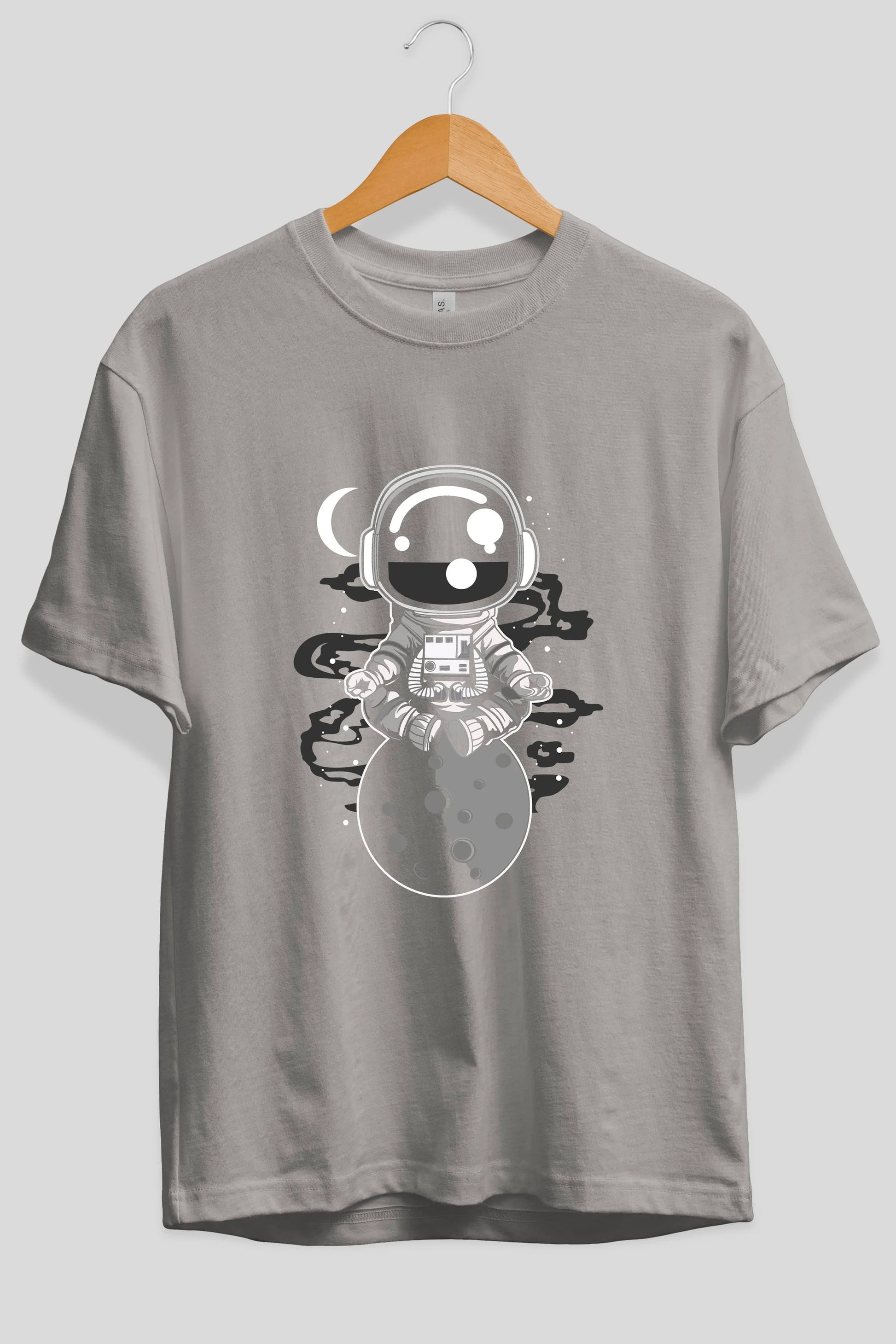 Astronaut Yoga Ön Baskılı Oversize t-shirt Erkek Kadın Unisex