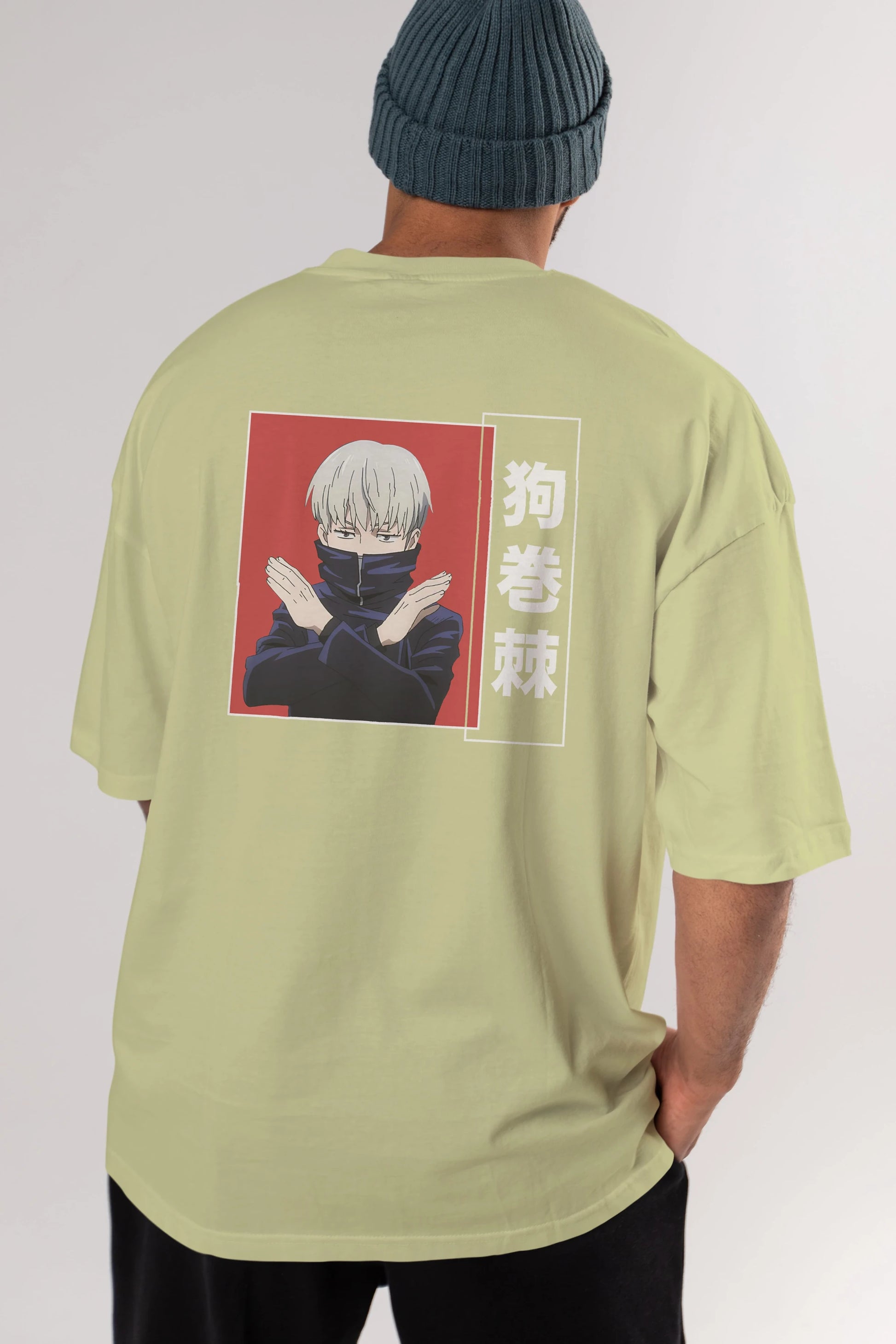 Toge Inumaki Anime Arka Baskılı Oversize t-shirt Erkek Kadın Unisex
