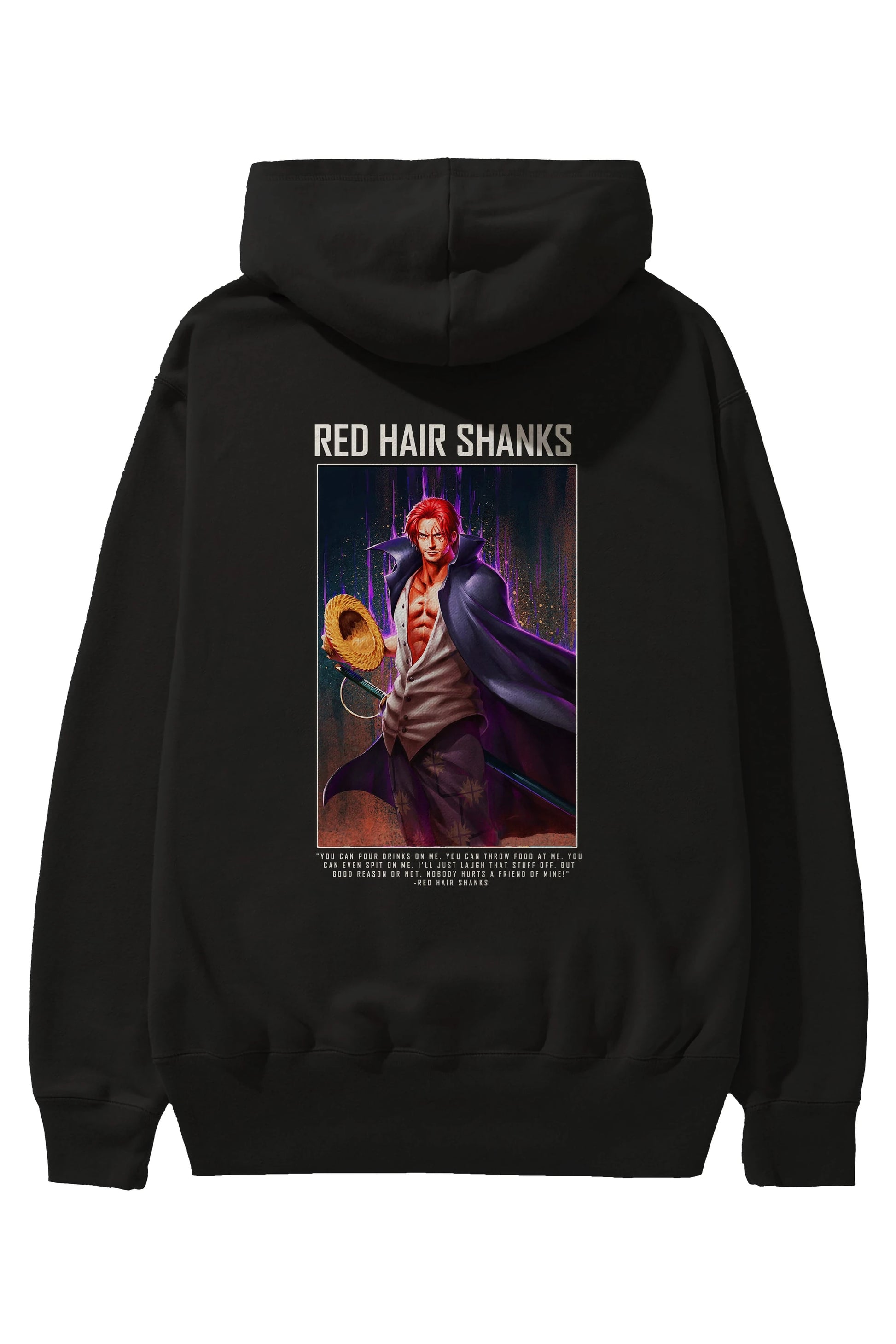 Shanks Anime Arka Baskılı Hoodie Oversize Kapüşonlu Sweatshirt Erkek Kadın Unisex