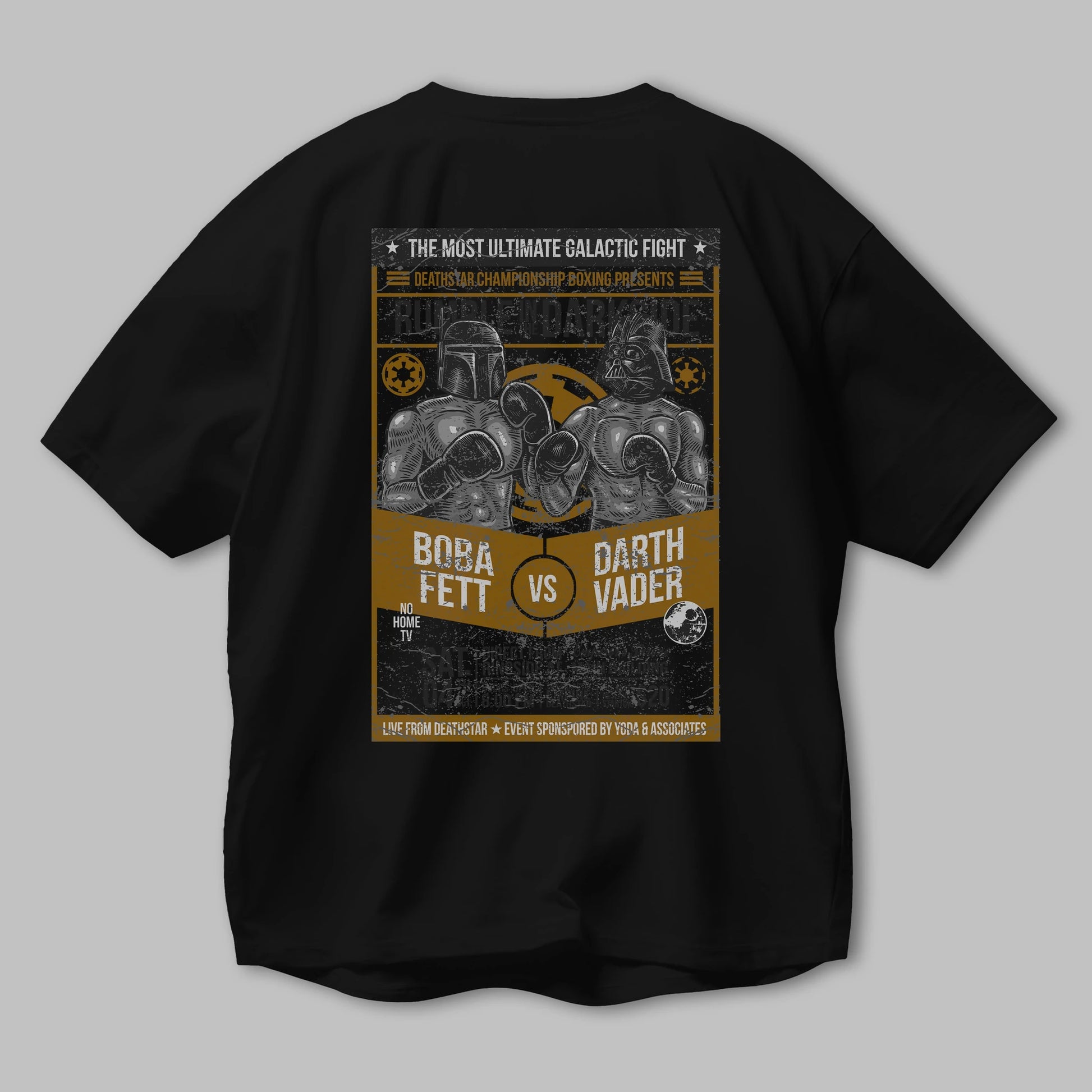 Rumble In The Darkside Arka Baskılı Oversize t-shirt Erkek Kadın Unisex %100 Pamuk