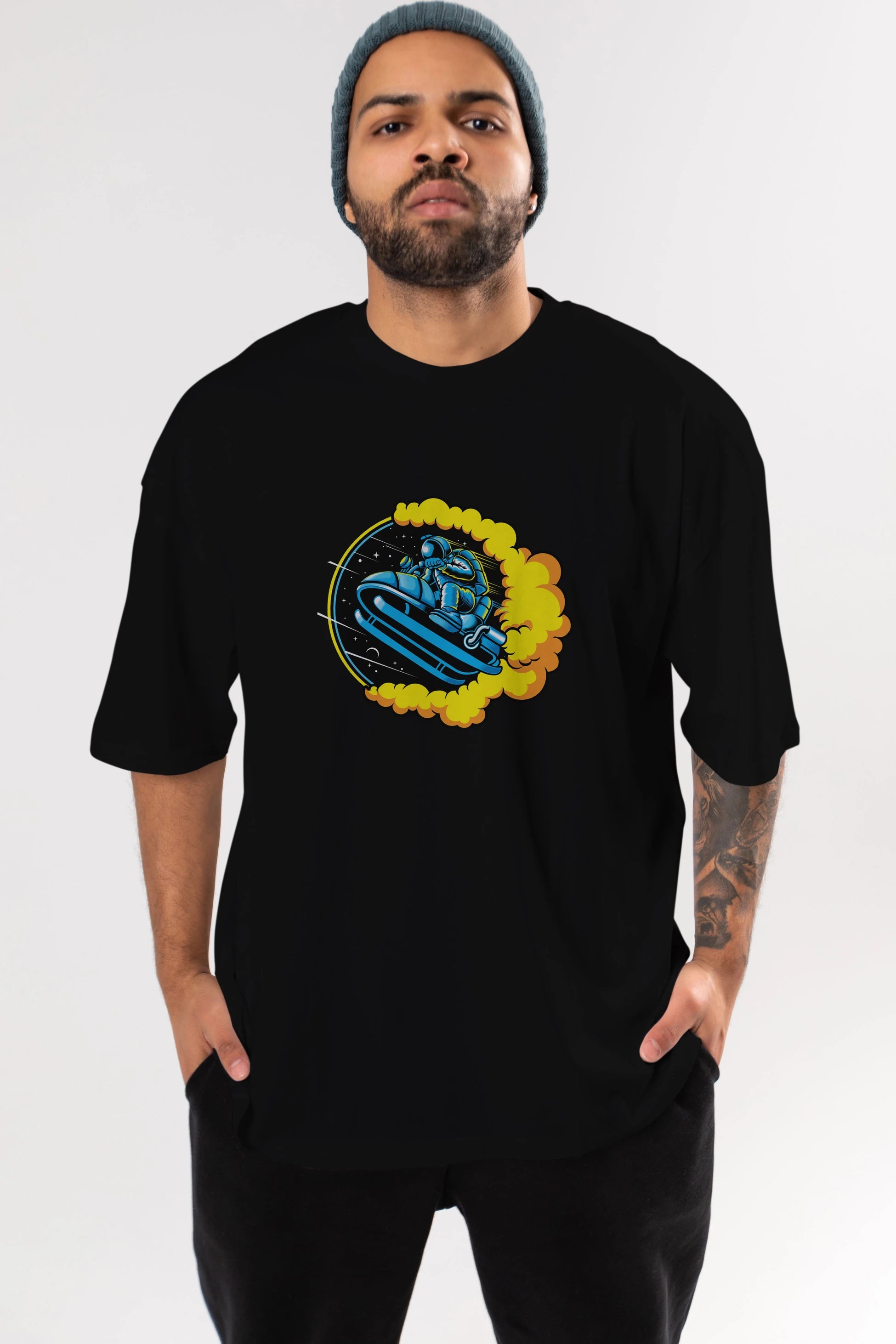 Astrojump with Snowmobile Ön Baskılı Oversize t-shirt Erkek Kadın Unisex