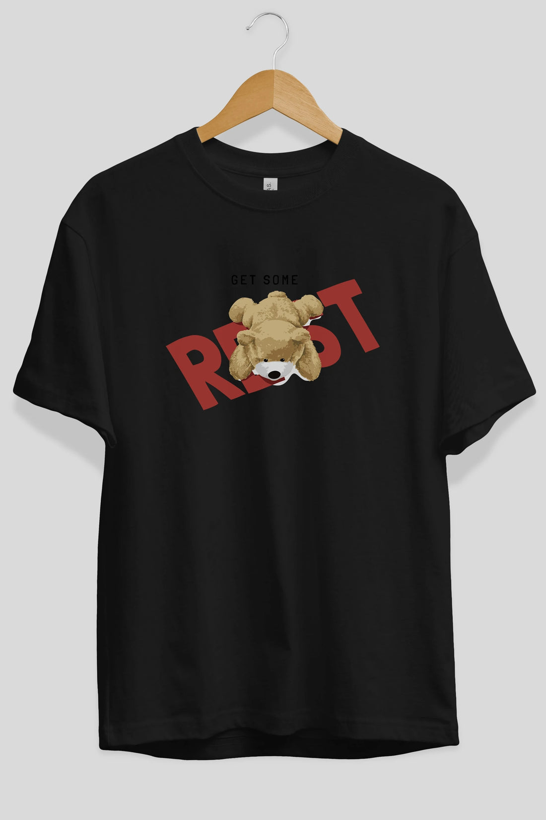 Teddy Bear Rest Ön Baskılı Oversize t-shirt Erkek Kadın Unisex %100 Pamuk