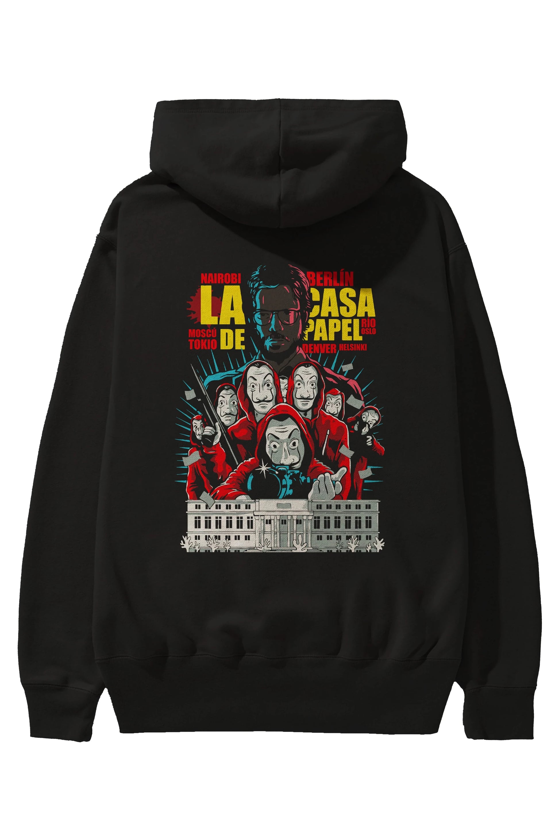 La Casa De Papel (6) Arka Baskılı Hoodie Oversize Kapüşonlu Sweatshirt Erkek Kadın Unisex