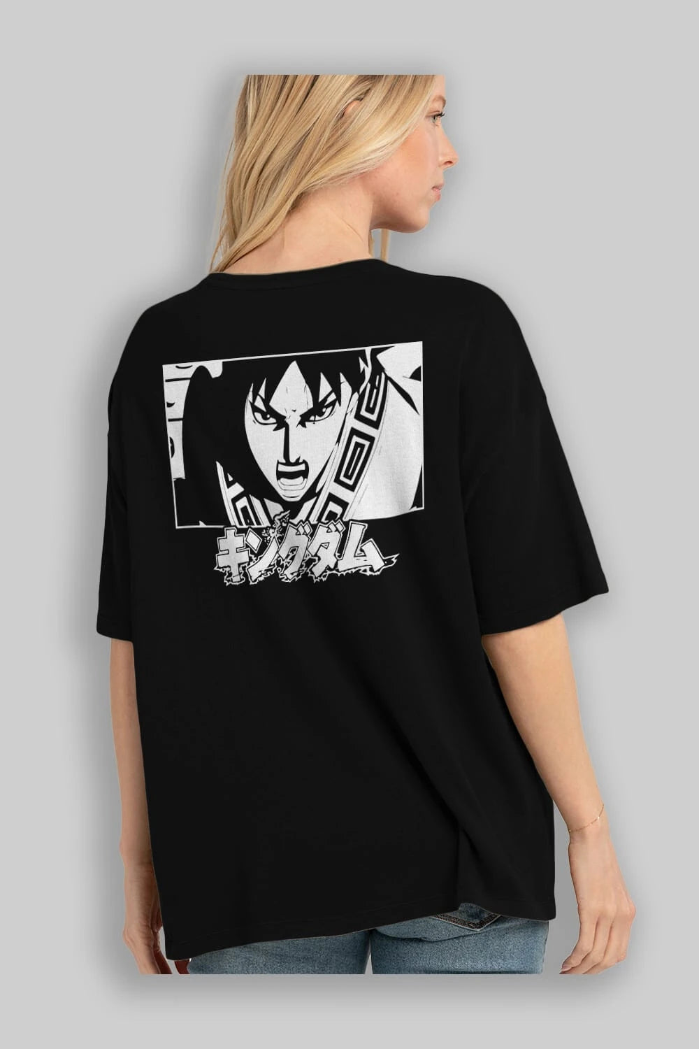Xin 1 Anime Arka Baskılı Oversize t-shirt Erkek Kadın Unisex
