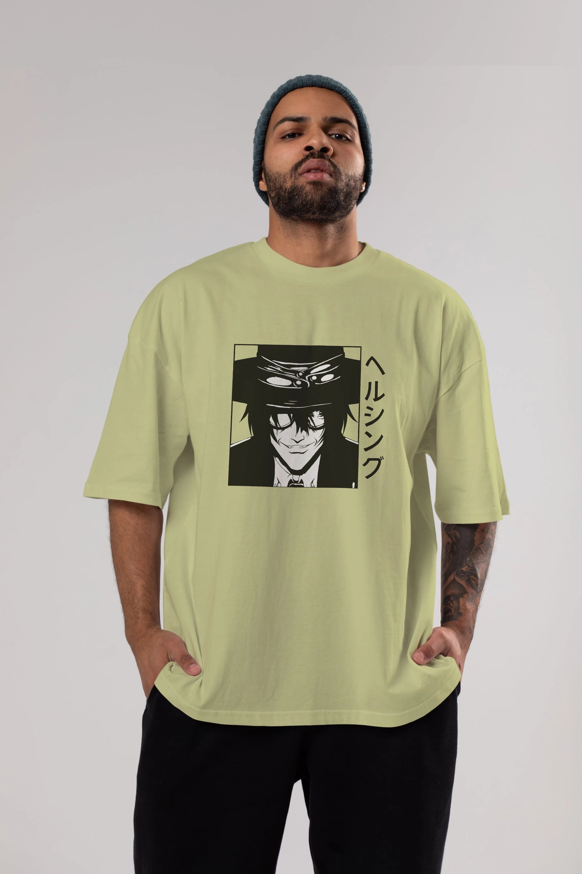 Alucard 1 Anime Ön Baskılı Oversize t-shirt %100 pamuk Erkek Kadın Unisex